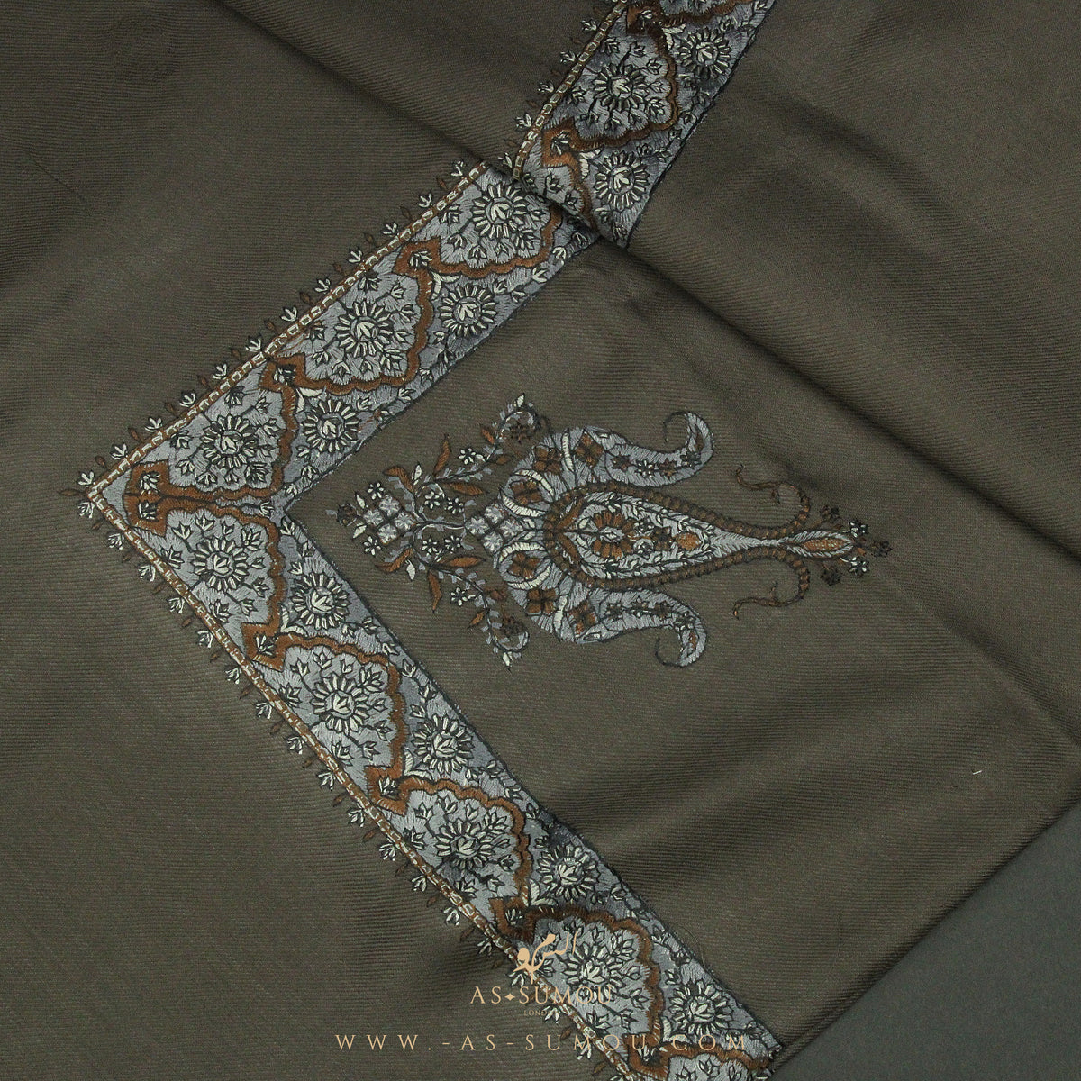 PREMIUM GREY AUTHENTIC YEMENI SHEMAGH SCARF SE45