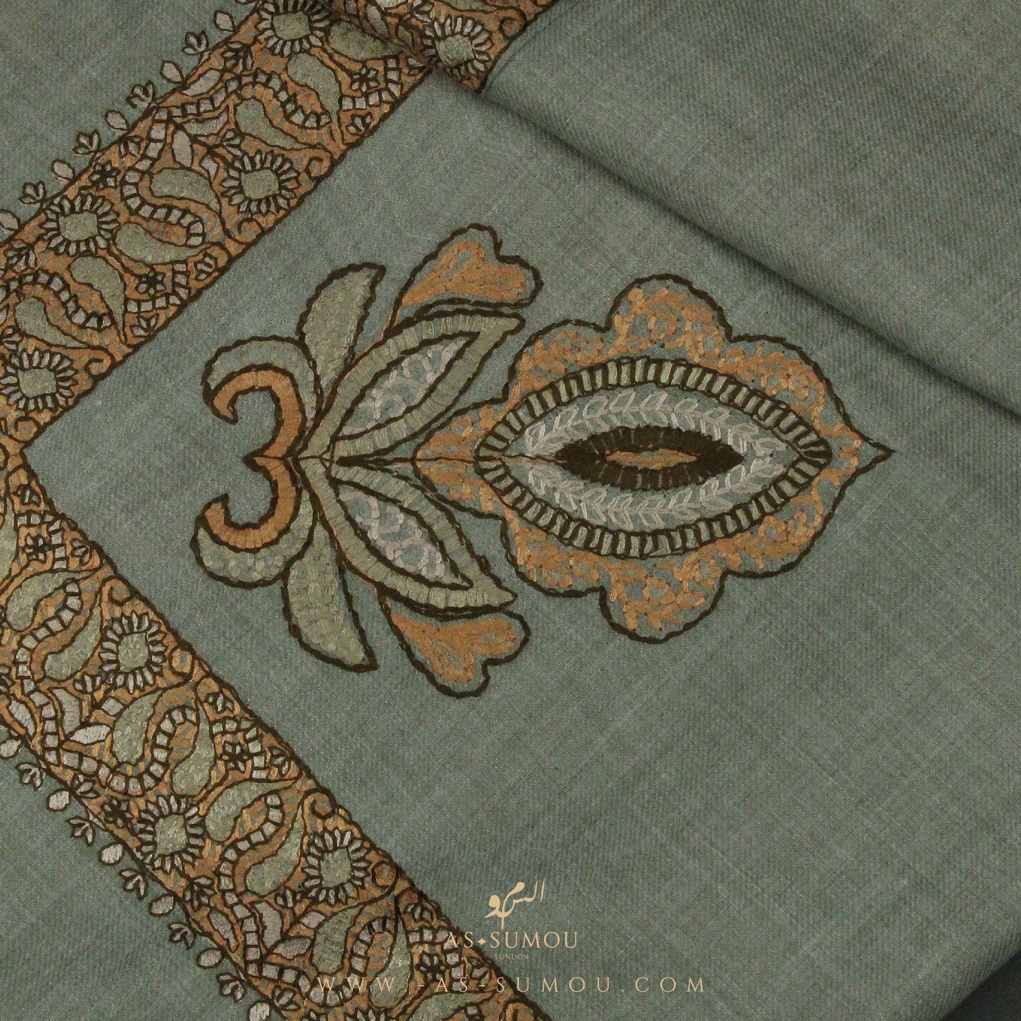 PREMIUM OLIVE AUTHENTIC YEMENI SHEMAGH SCARF SE48