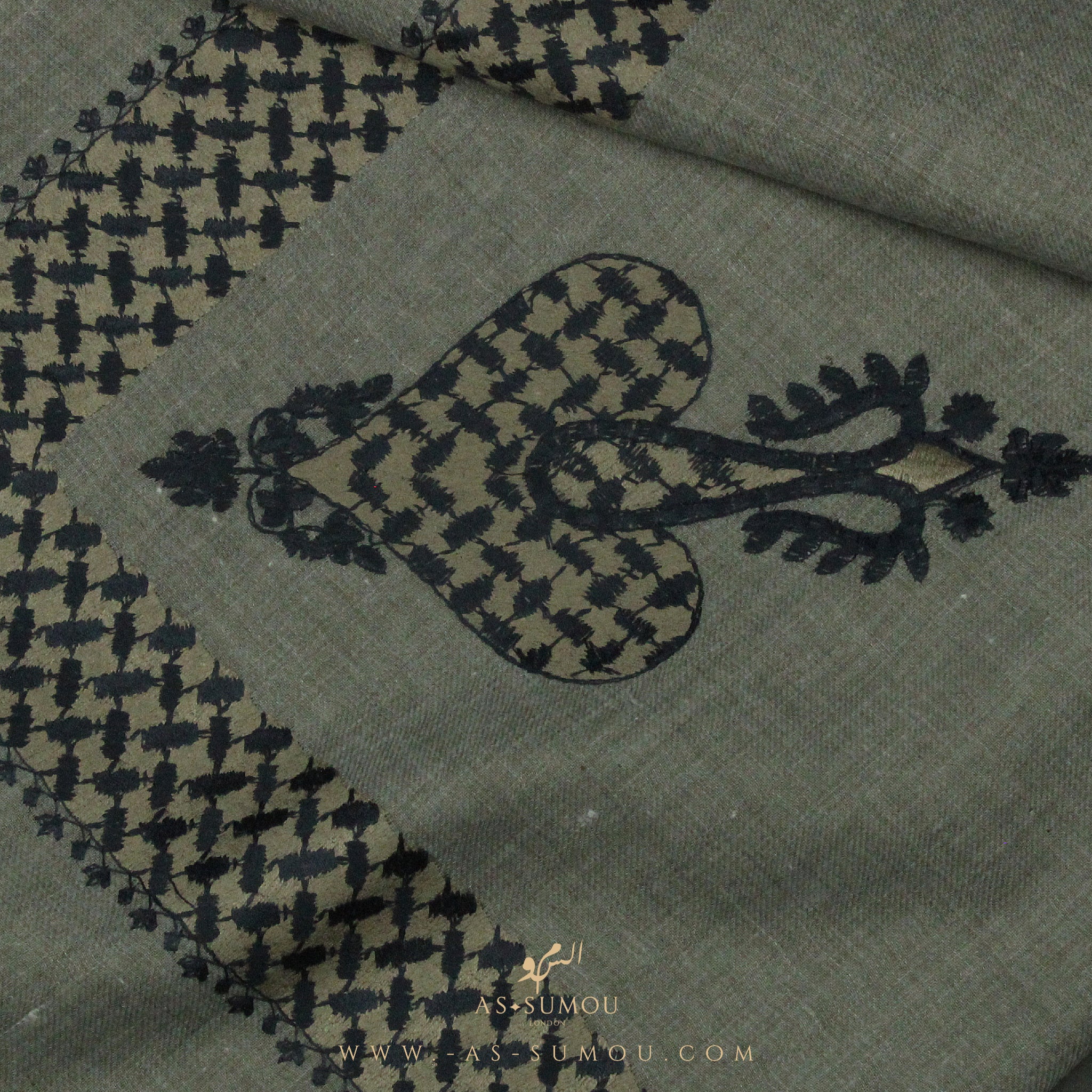 PREMIUM GREY KEFFIYEH INSPIRED SHEMAGH SCARF VW12