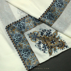 PREMIUM WHITE AUTHENTIC YEMENI SHEMAGH SCARF WH79