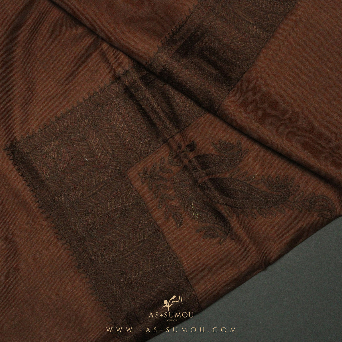 PREMIUM BROWN ELEGANT QATARI SHEMAGH SCARF QR16