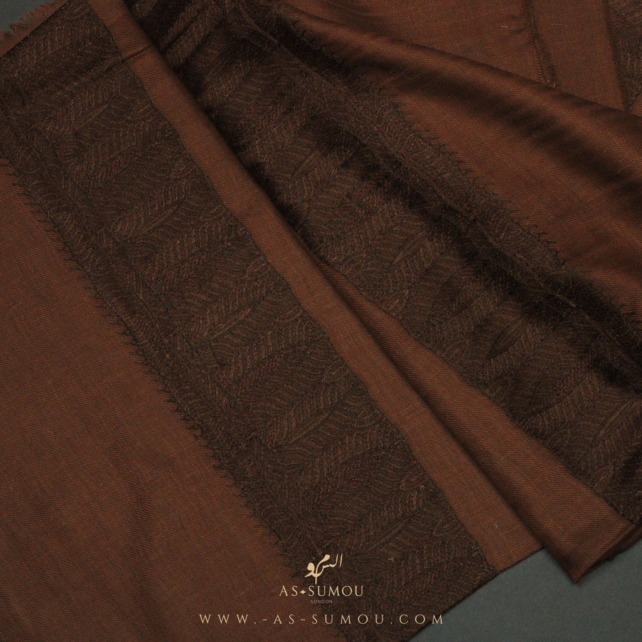 PREMIUM BROWN ELEGANT QATARI SHEMAGH SCARF QR16