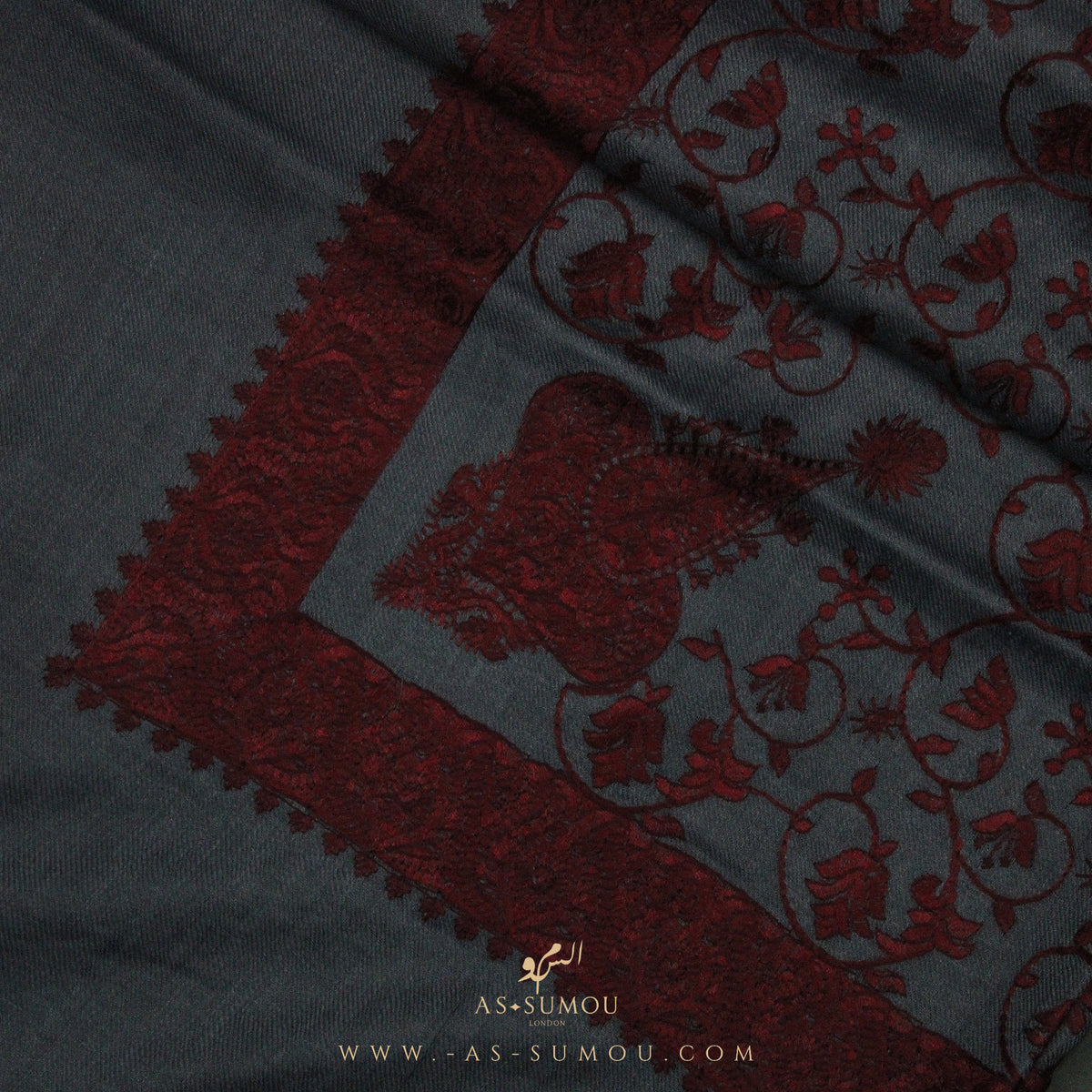 PREMIUM GREY AUTHENTIC HIJAZI SHEMAGH SCARF HJ20