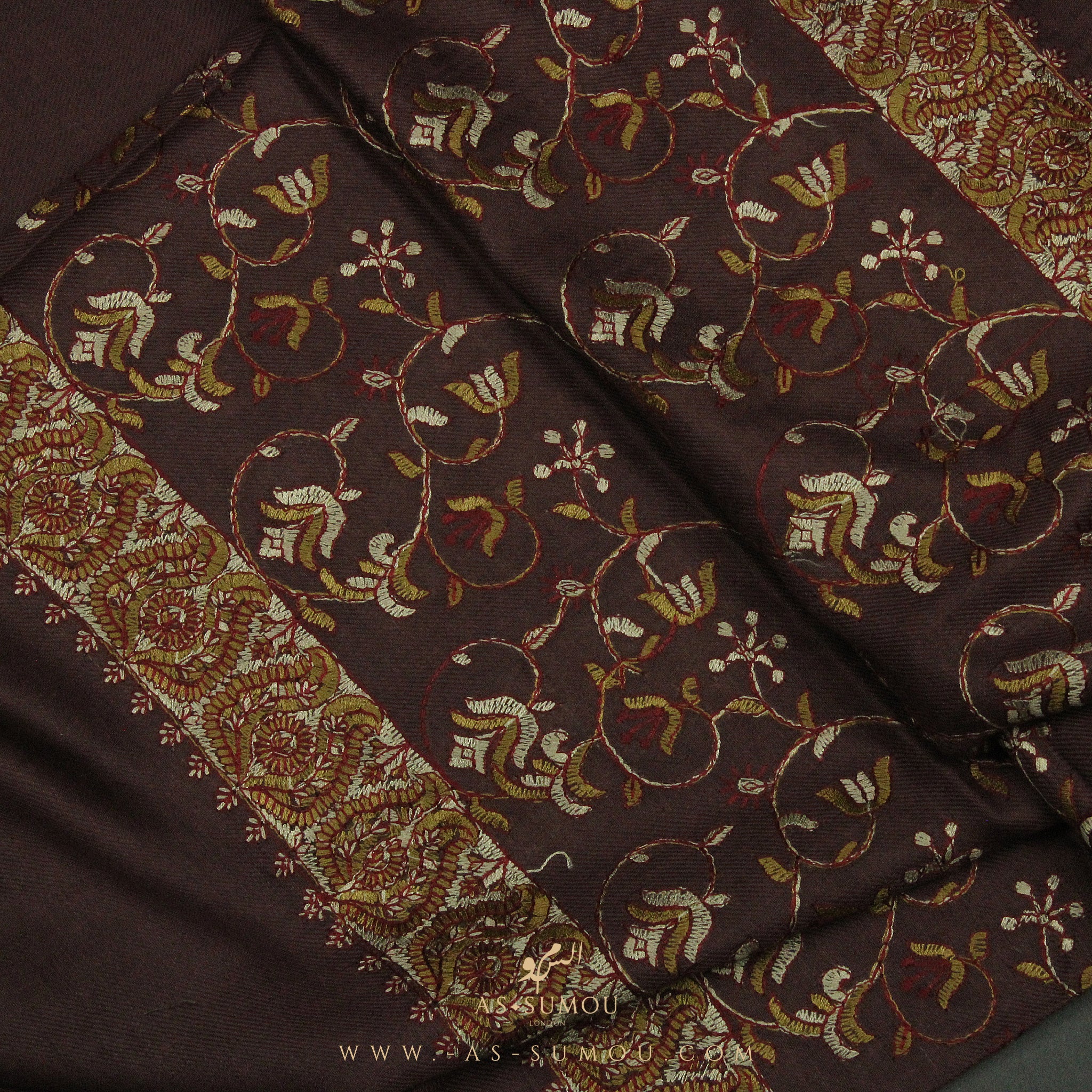 PREMIUM BROWN AUTHENTIC HIJAZI SHEMAGH SCARF HJ22