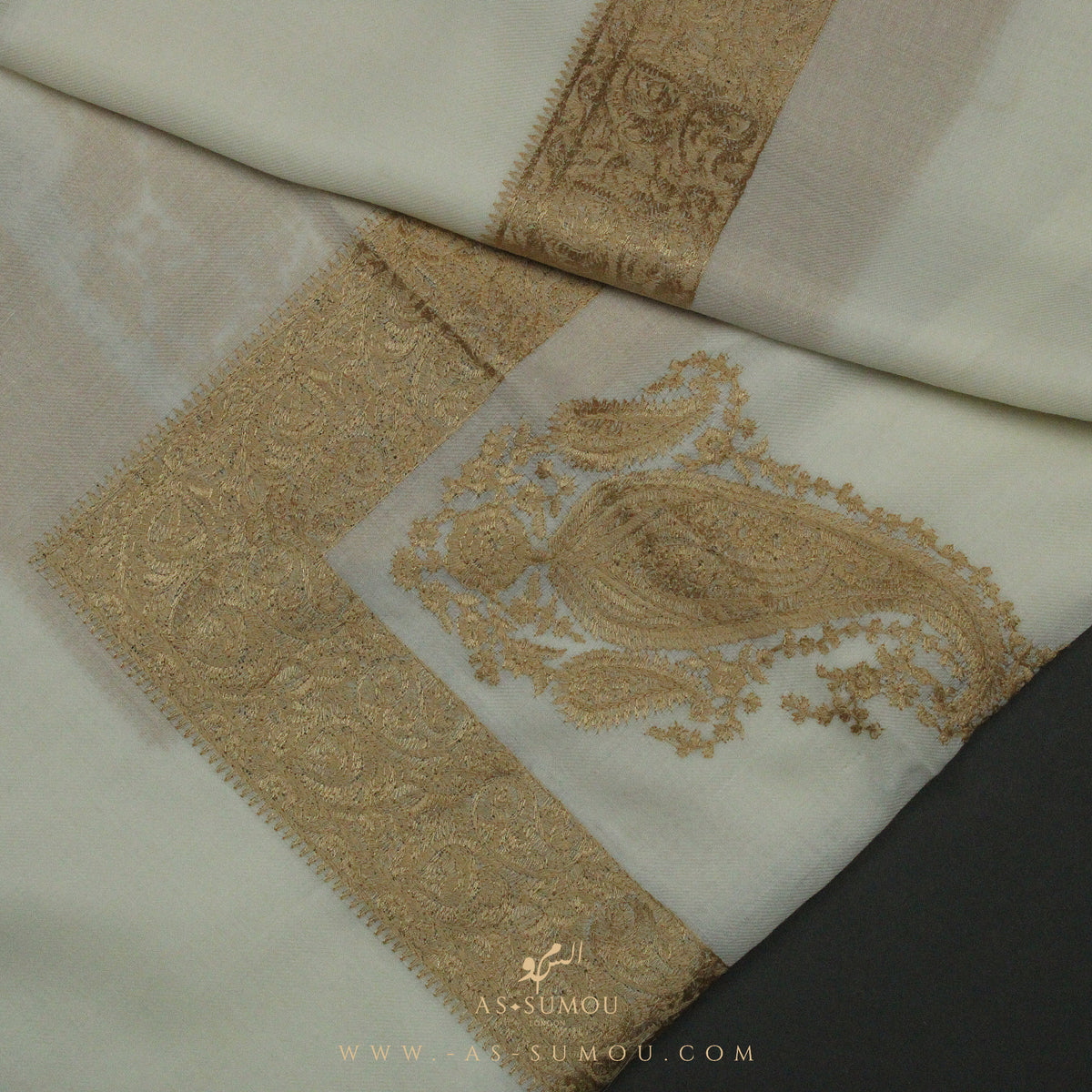 PREMIUM WHITE AUTHENTIC YEMENI SHEMAGH SCARF WH95