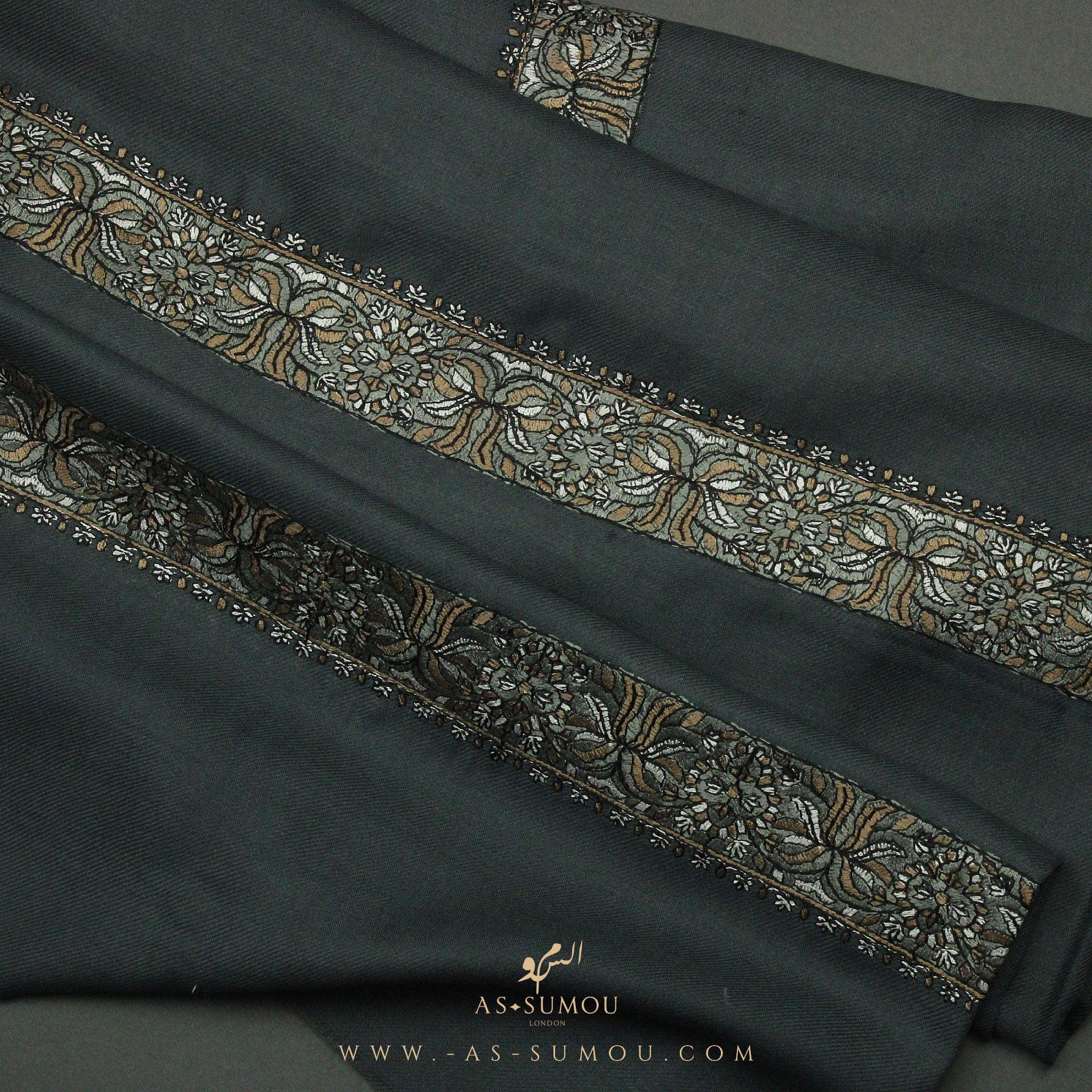 PREMIUM GREY AUTHENTIC YEMENI SHEMAGH SCARF SE73