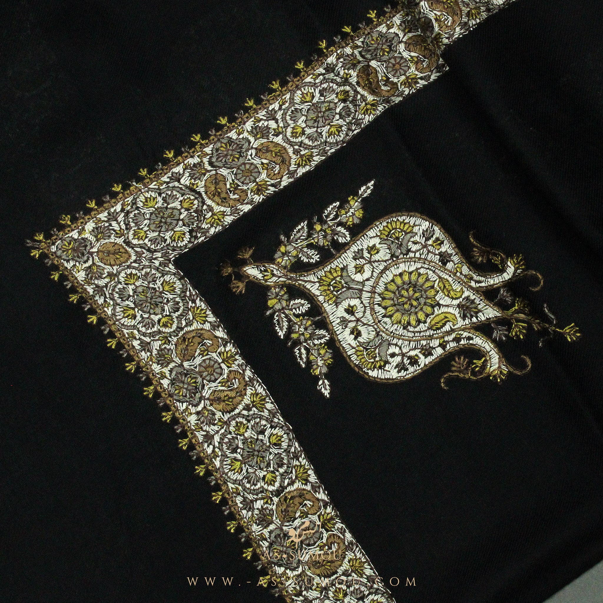 PREMIUM BLACK AUTHENTIC YEMENI SHEMAGH SCARF BL10