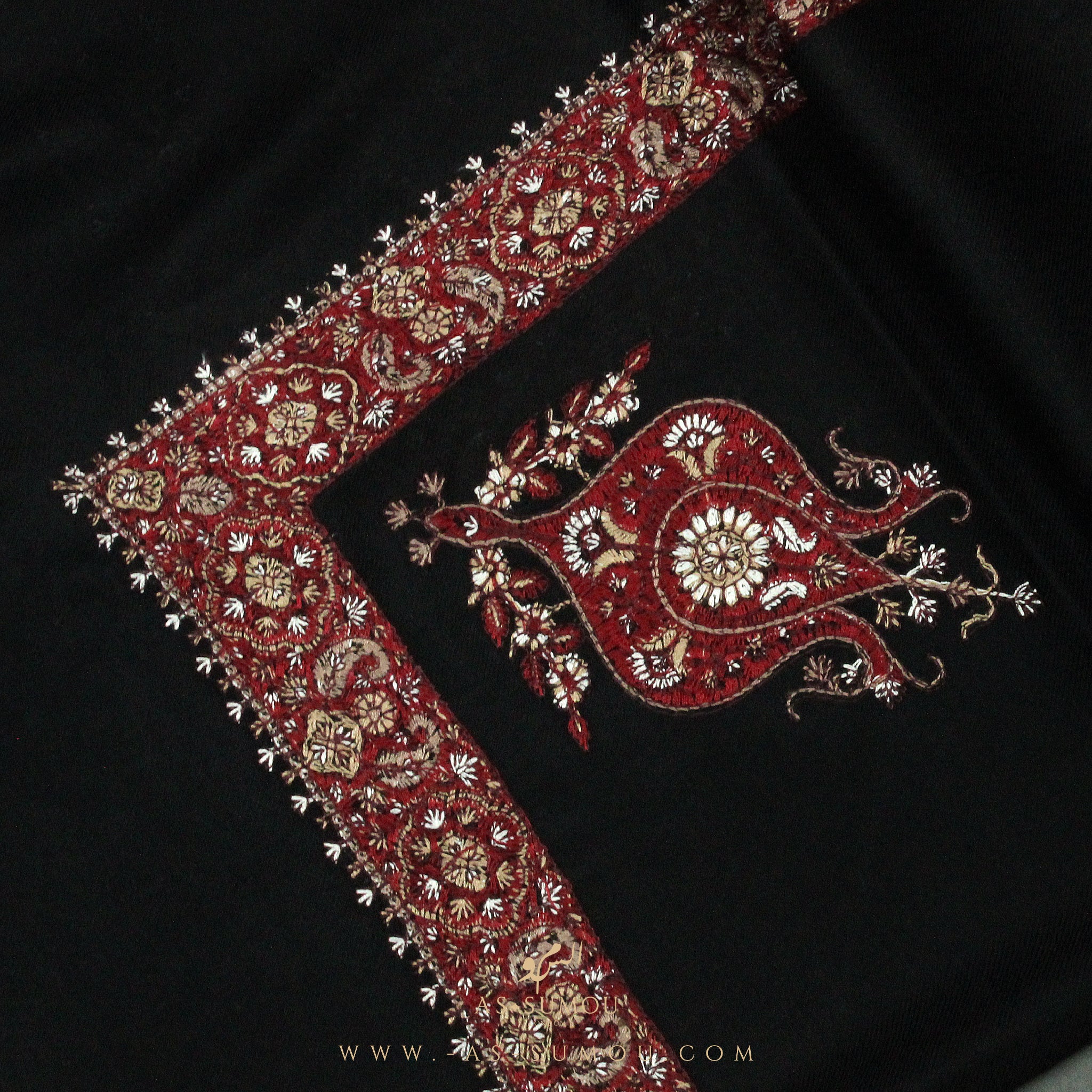 PREMIUM BLACK AUTHENTIC YEMENI SHEMAGH SCARF BL11