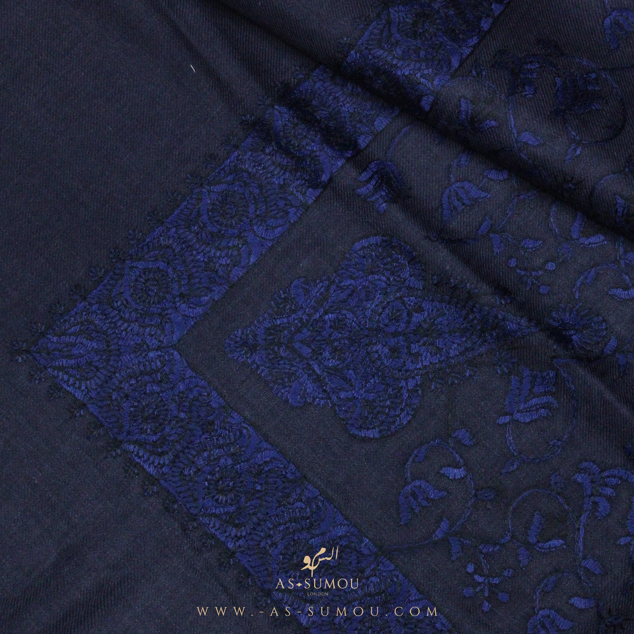 PREMIUM NAVY BLUE AUTHENTIC HIJAZI SHEMAGH SCARF HJ6