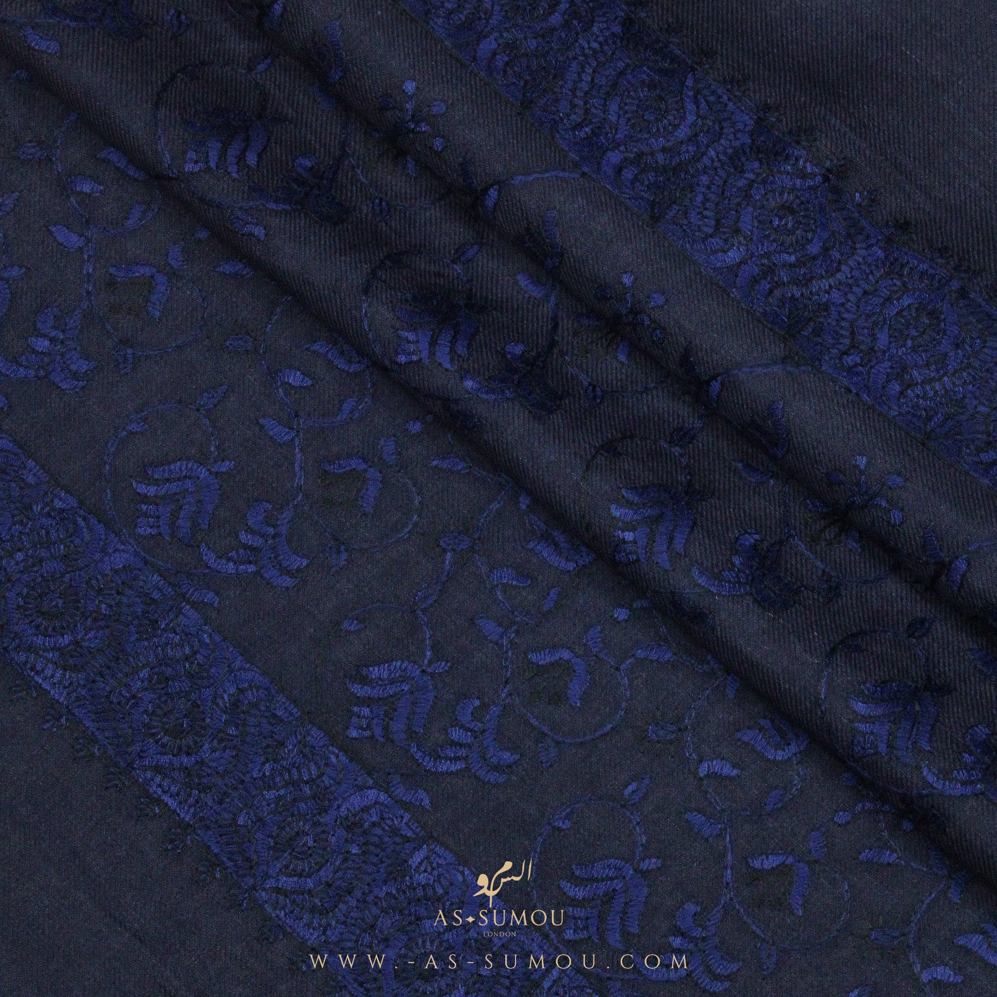 PREMIUM NAVY BLUE AUTHENTIC HIJAZI SHEMAGH SCARF HJ6