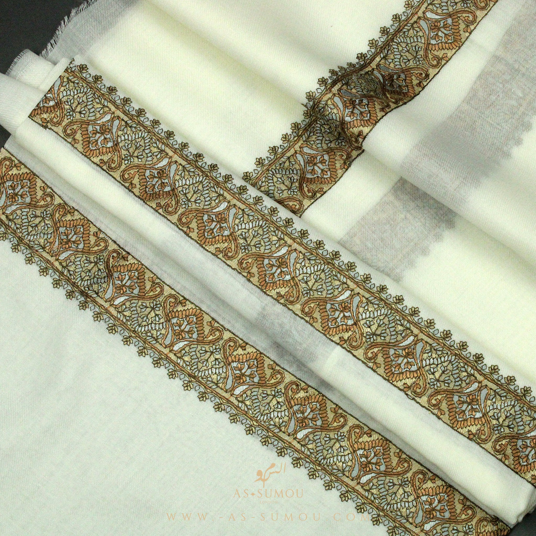 PREMIUM WHITE AUTHENTIC YEMENI SHEMAGH SCARF WH39