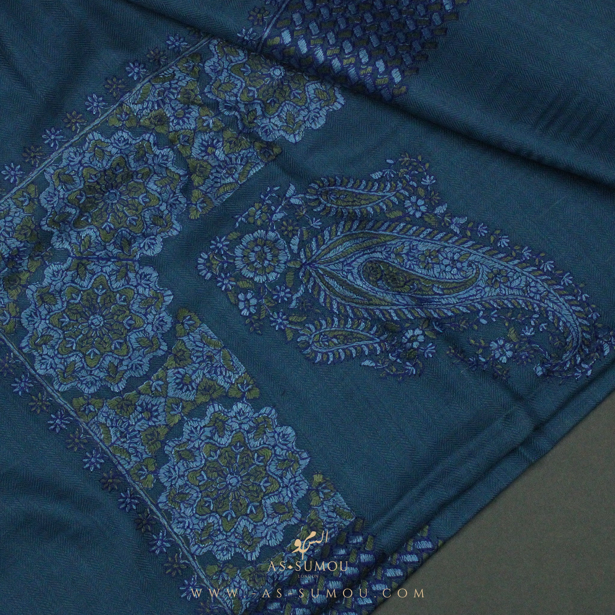 PREMIUM BLUE AUTHENTIC OMANI MASSAR SCARF OM21