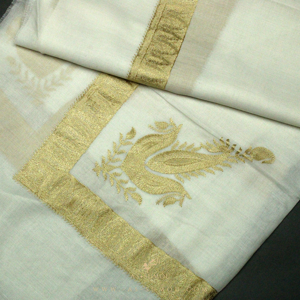 PREMIUM WHITE AUTHENTIC YEMENI SHEMAGH SCARF WH20