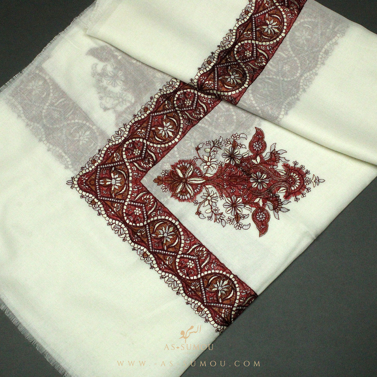 PREMIUM WHITE AUTHENTIC YEMENI SHEMAGH SCARF WH26