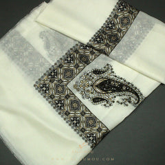 PREMIUM WHITE AUTHENTIC YEMENI SHEMAGH SCARF WH27