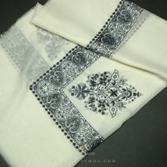 PREMIUM WHITE AUTHENTIC YEMENI SHEMAGH SCARF WH28