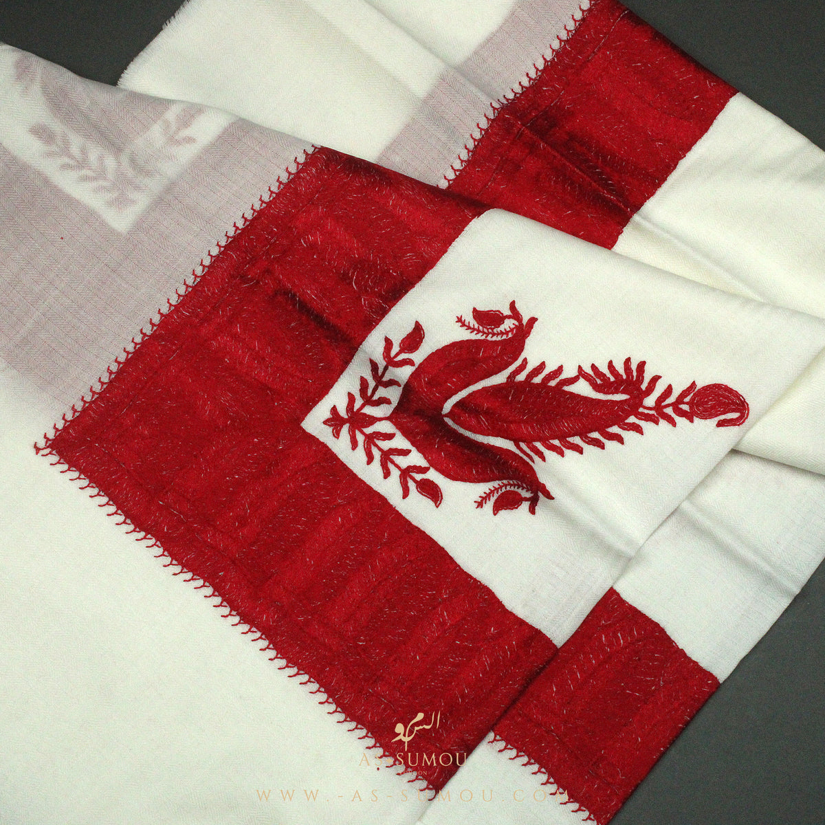 PREMIUM WHITE AUTHENTIC YEMENI SHEMAGH SCARF SE31