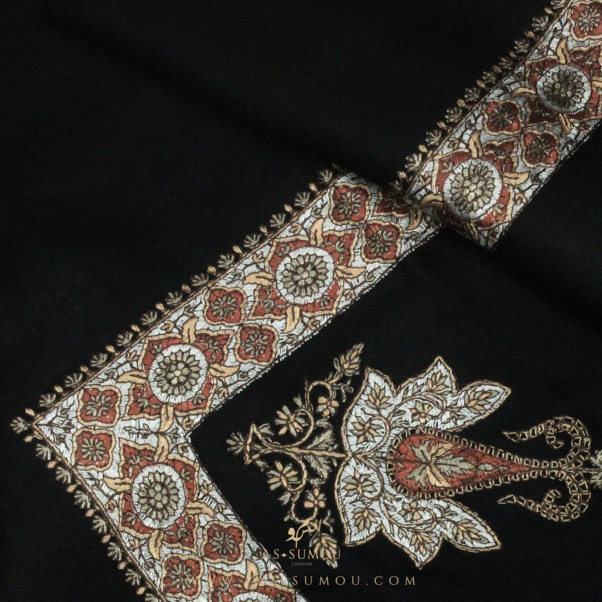 PREMIUM BLACK AUTHENTIC YEMENI SHEMAGH SCARF BL15