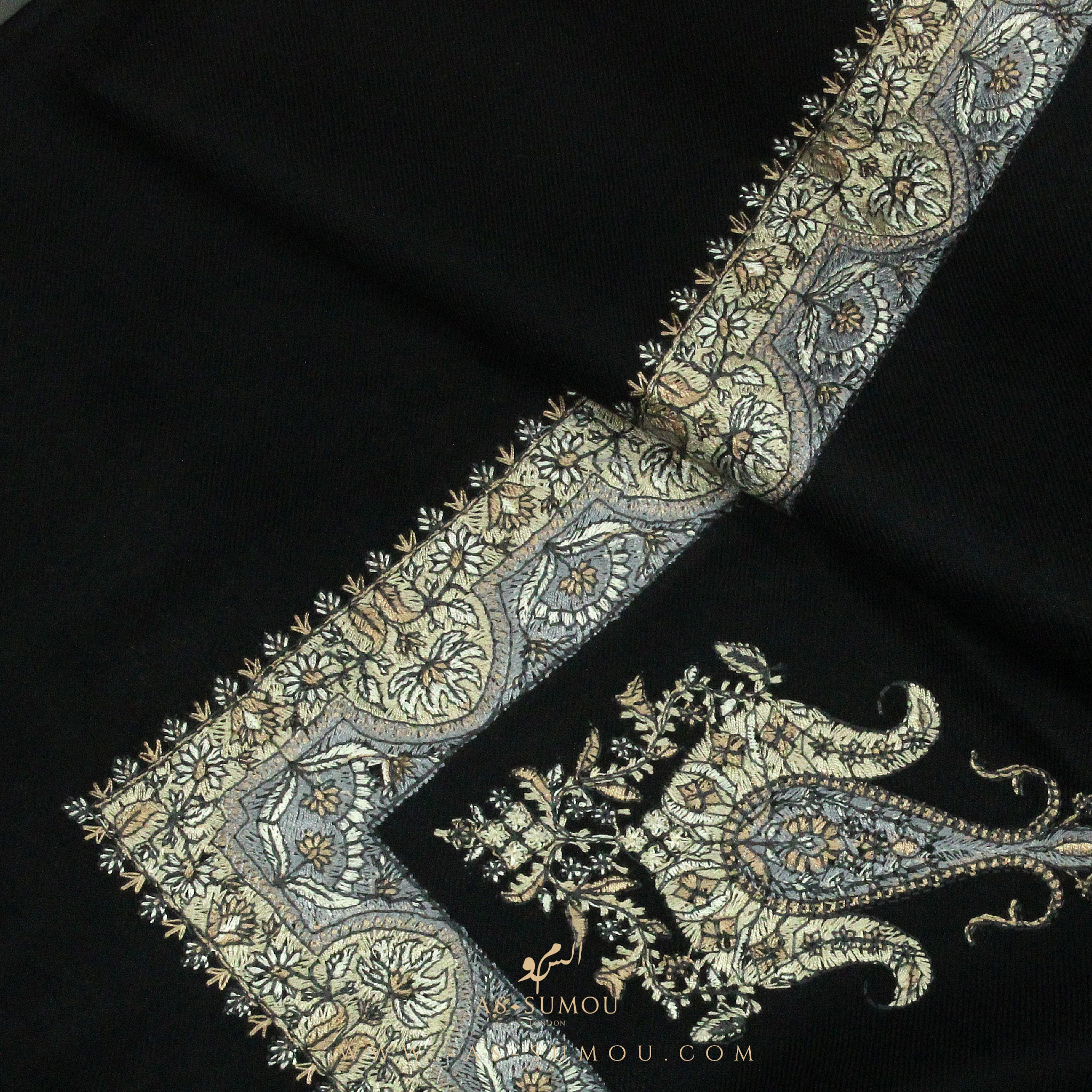 PREMIUM BLACK AUTHENTIC YEMENI SHEMAGH SCARF BL16