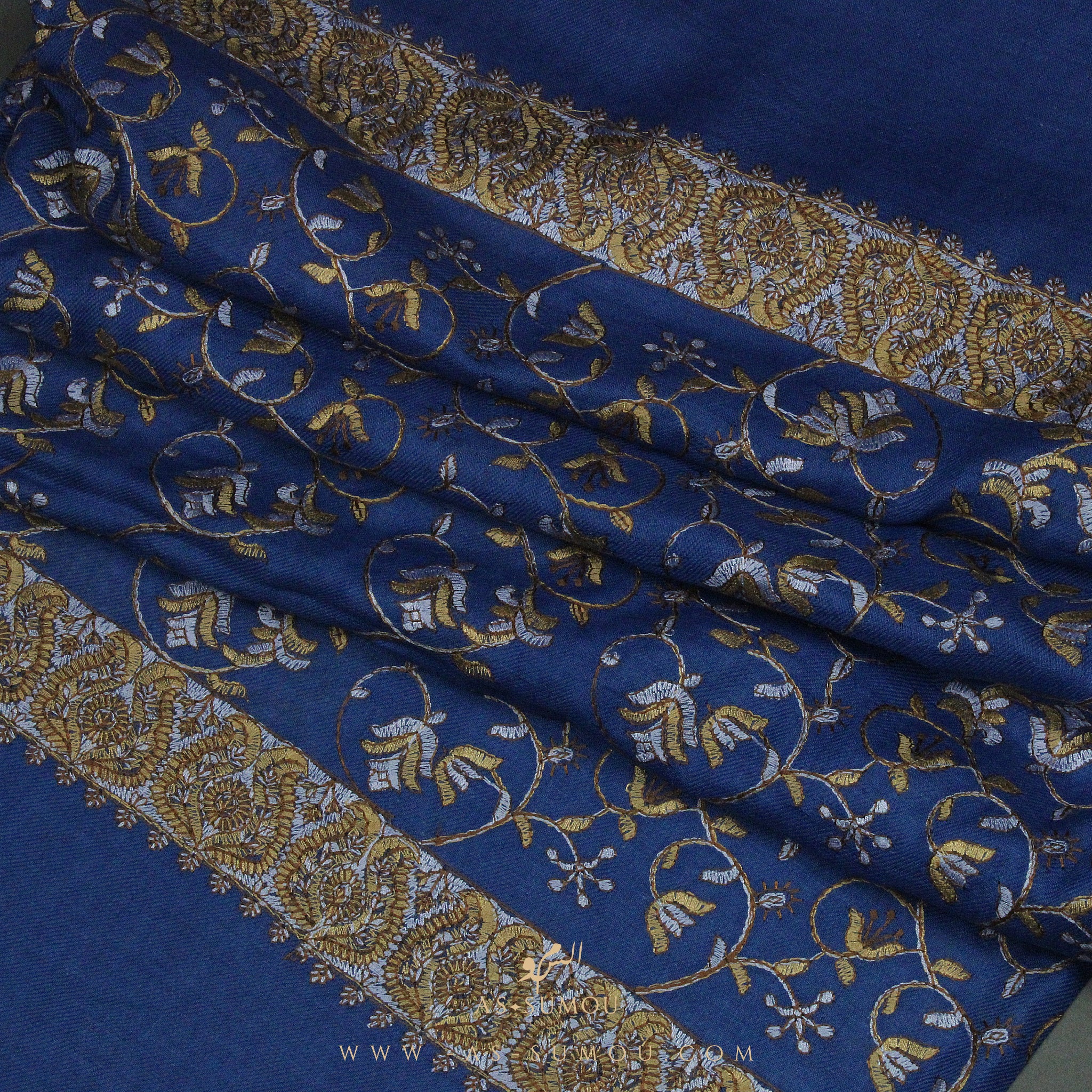 PREMIUM BLUE AUTHENTIC HIJAZI SHEMAGH SCARF HJ10