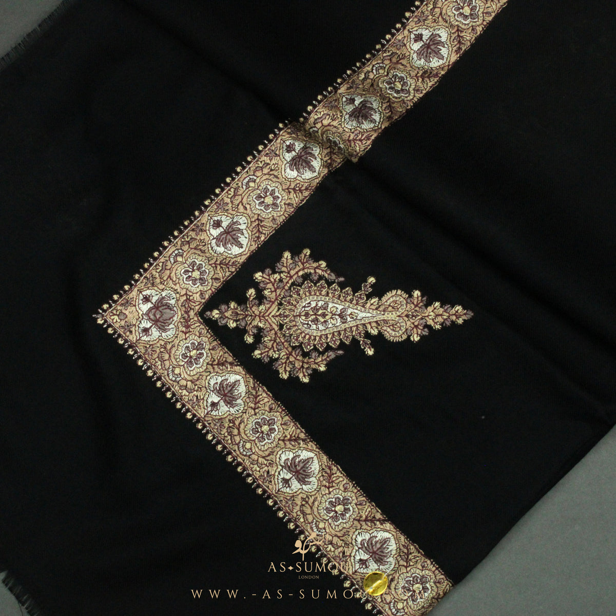 PREMIUM BLACK AUTHENTIC YEMENI SHEMAGH SCARF BL22