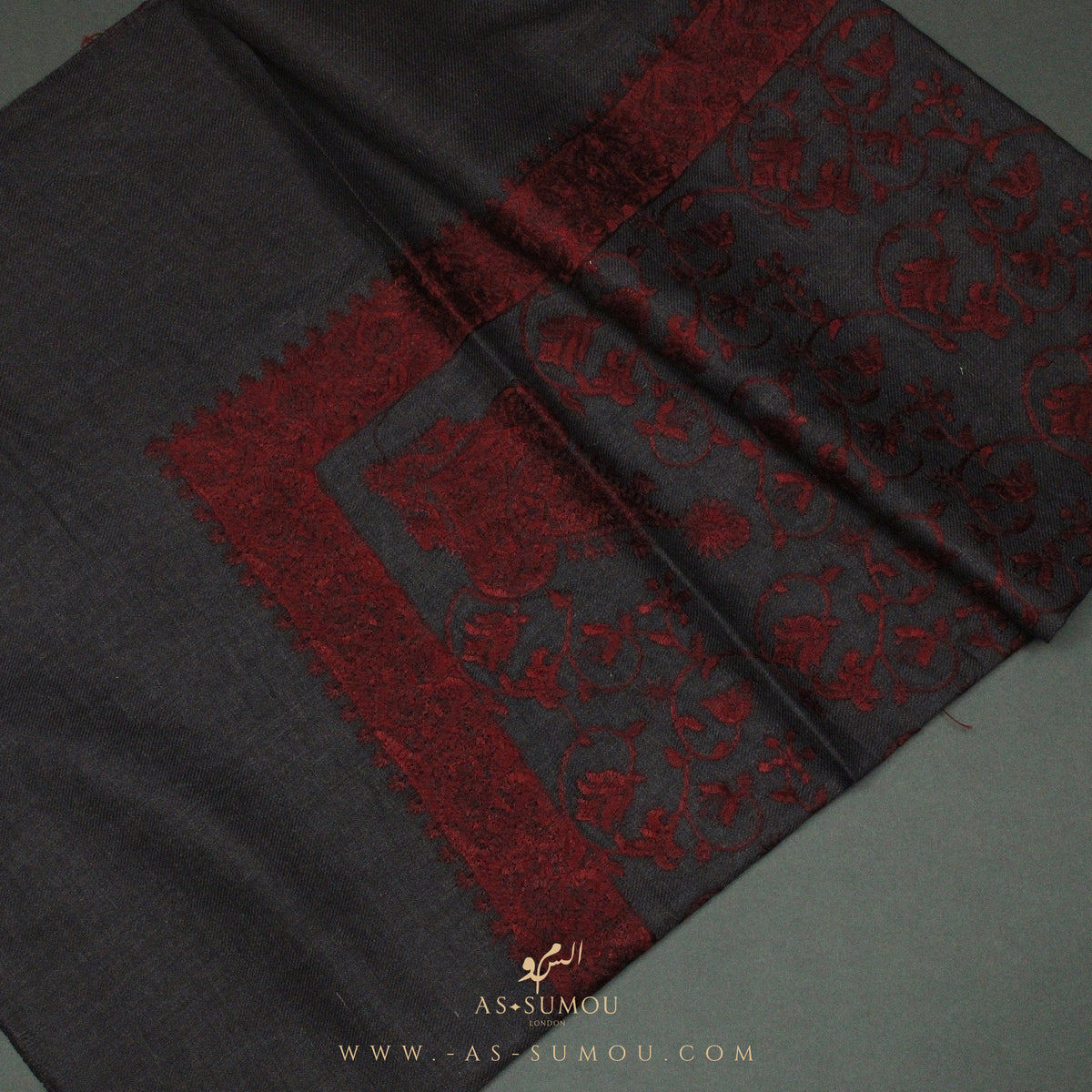 PREMIUM CHARCOAL AUTHENTIC HIJAZI SHEMAGH SCARF HJ3