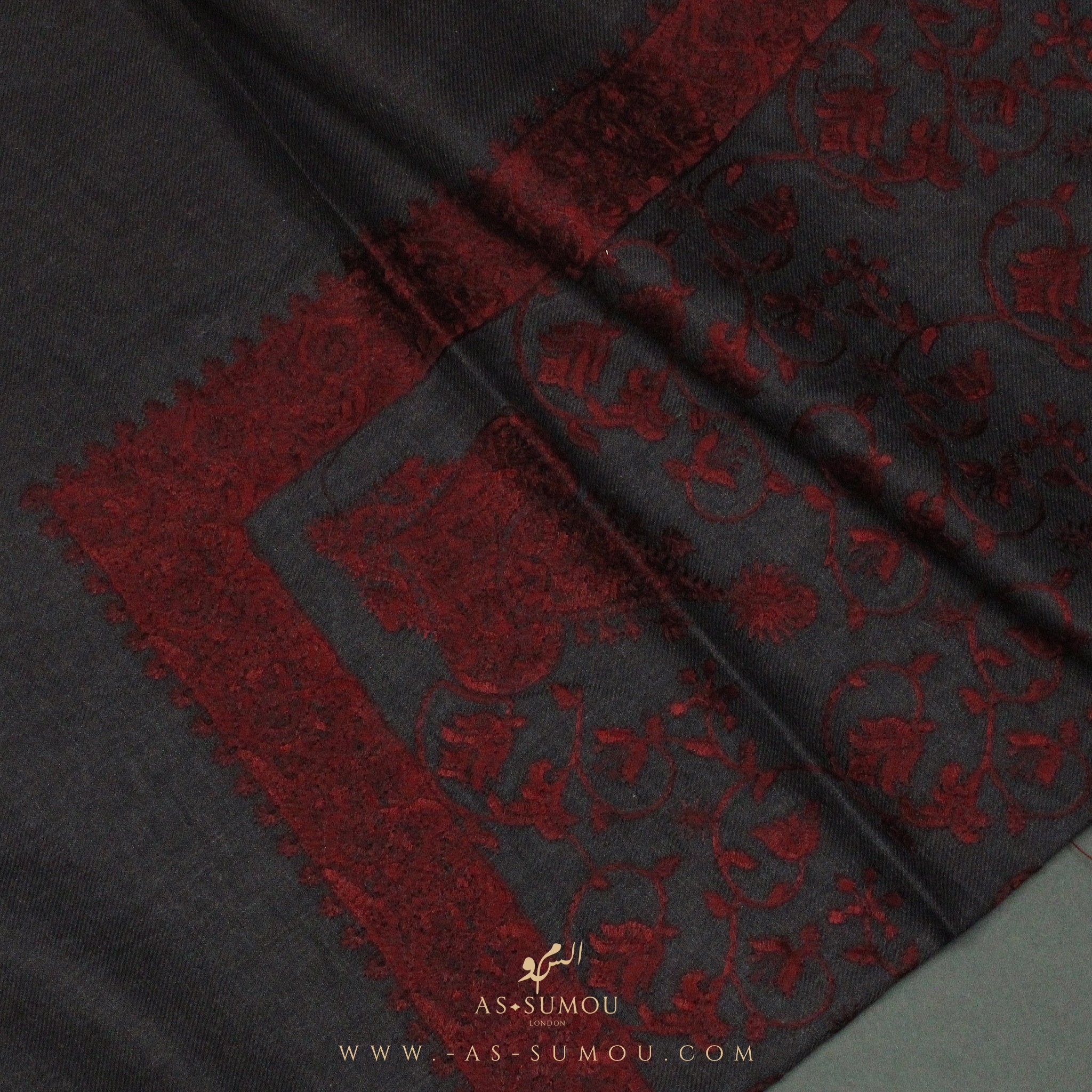 PREMIUM CHARCOAL AUTHENTIC HIJAZI SHEMAGH SCARF HJ3