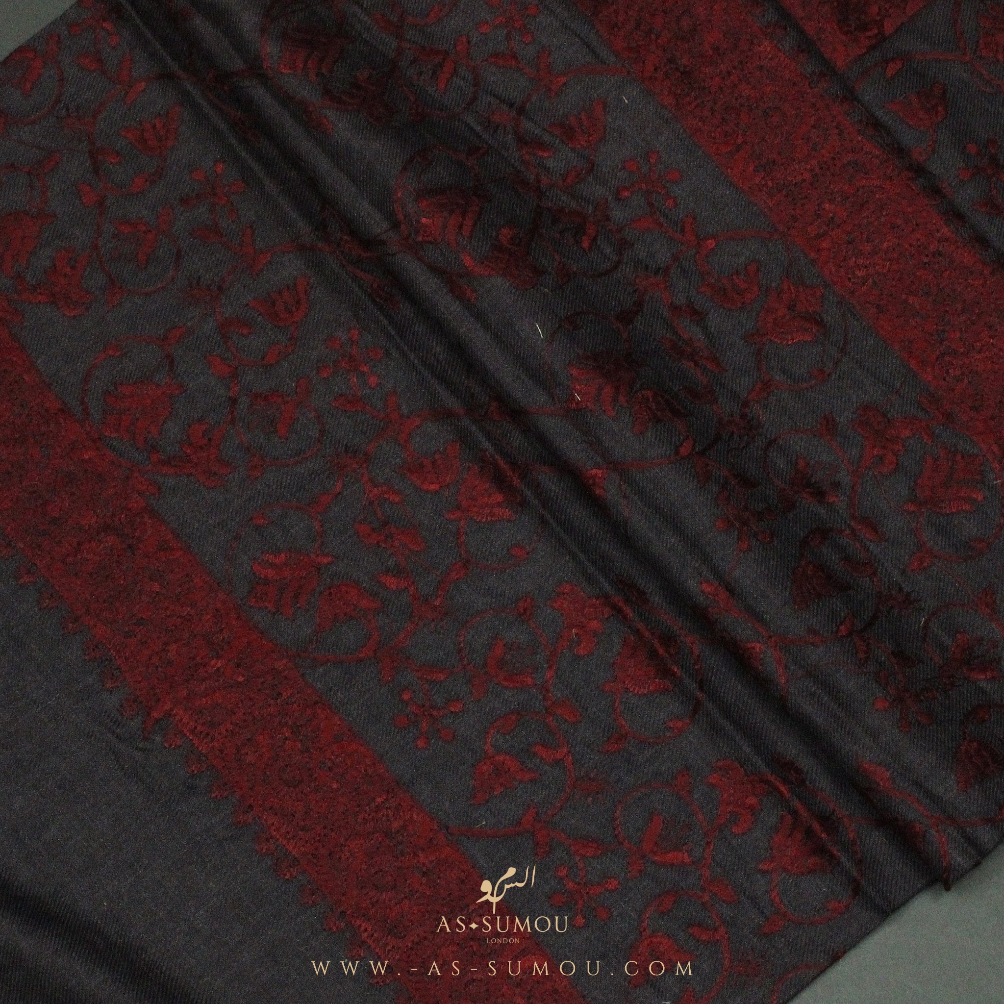 PREMIUM CHARCOAL AUTHENTIC HIJAZI SHEMAGH SCARF HJ3