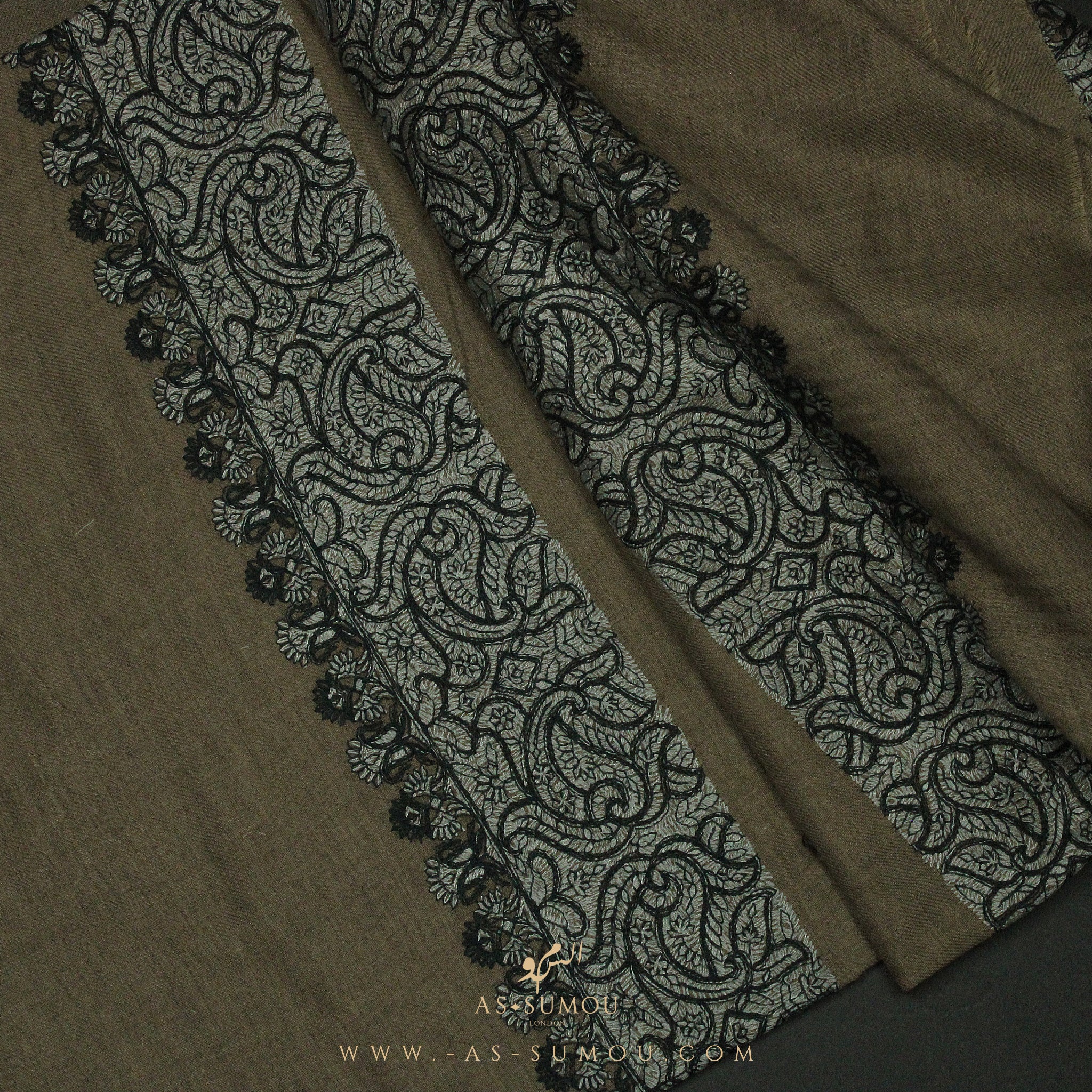 PREMIUM BROWN AUTHENTIC OMANI MASSAR SCARF OM45