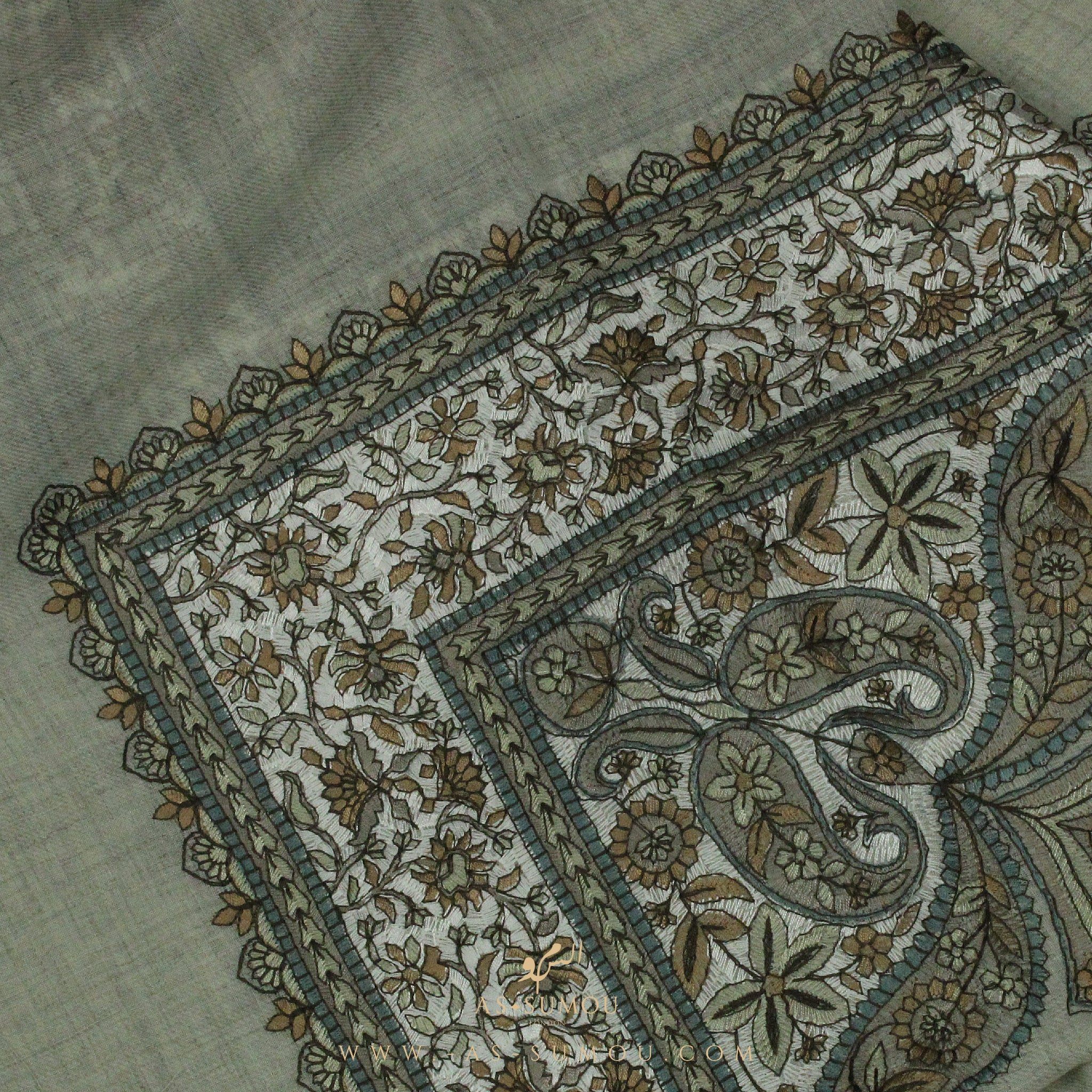 PREMIUM BEIGE AUTHENTIC OMANI MASSAR SCARF OM36