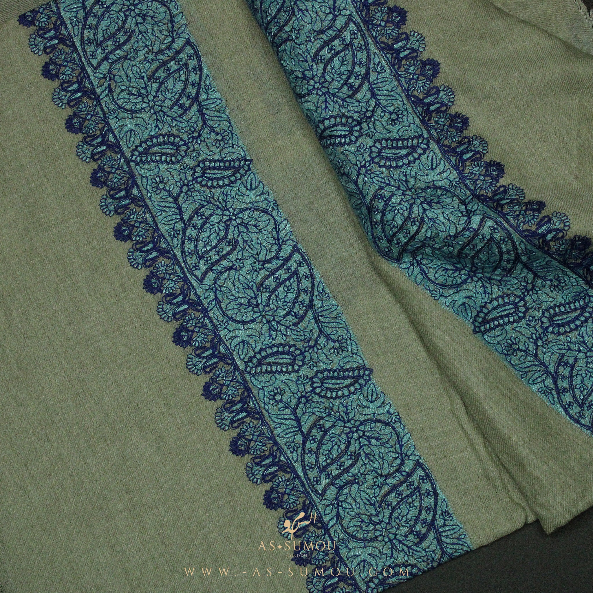 PREMIUM PISTACHIO AUTHENTIC OMANI MASSAR SCARF OM47