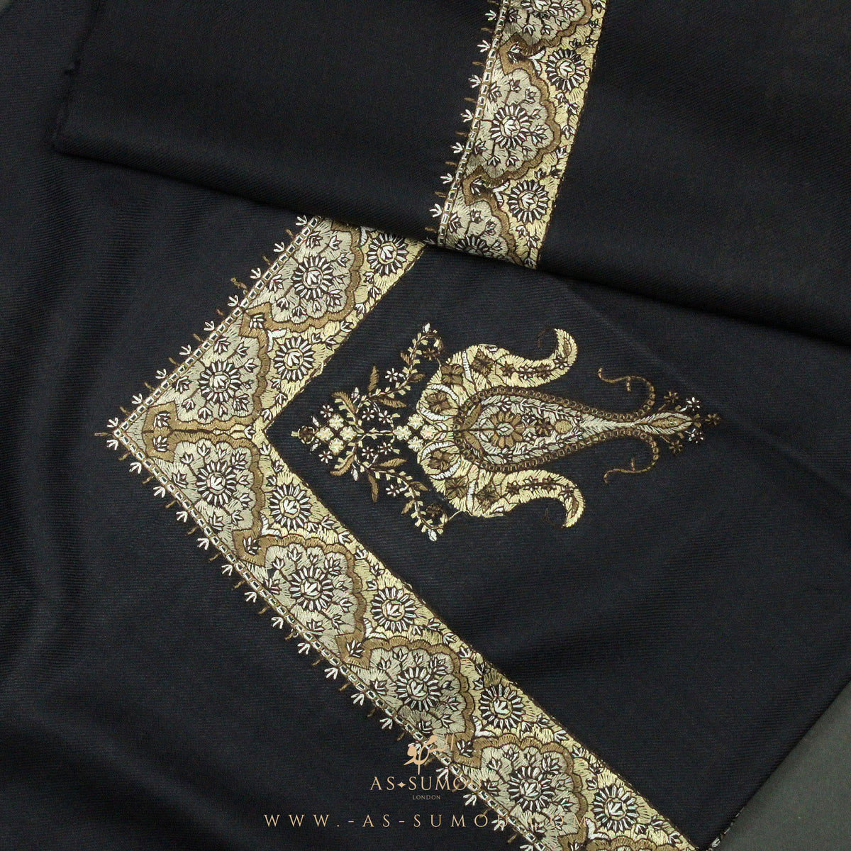 PREMIUM CHARCOAL AUTHENTIC YEMENI SHEMAGH SCARF SE61