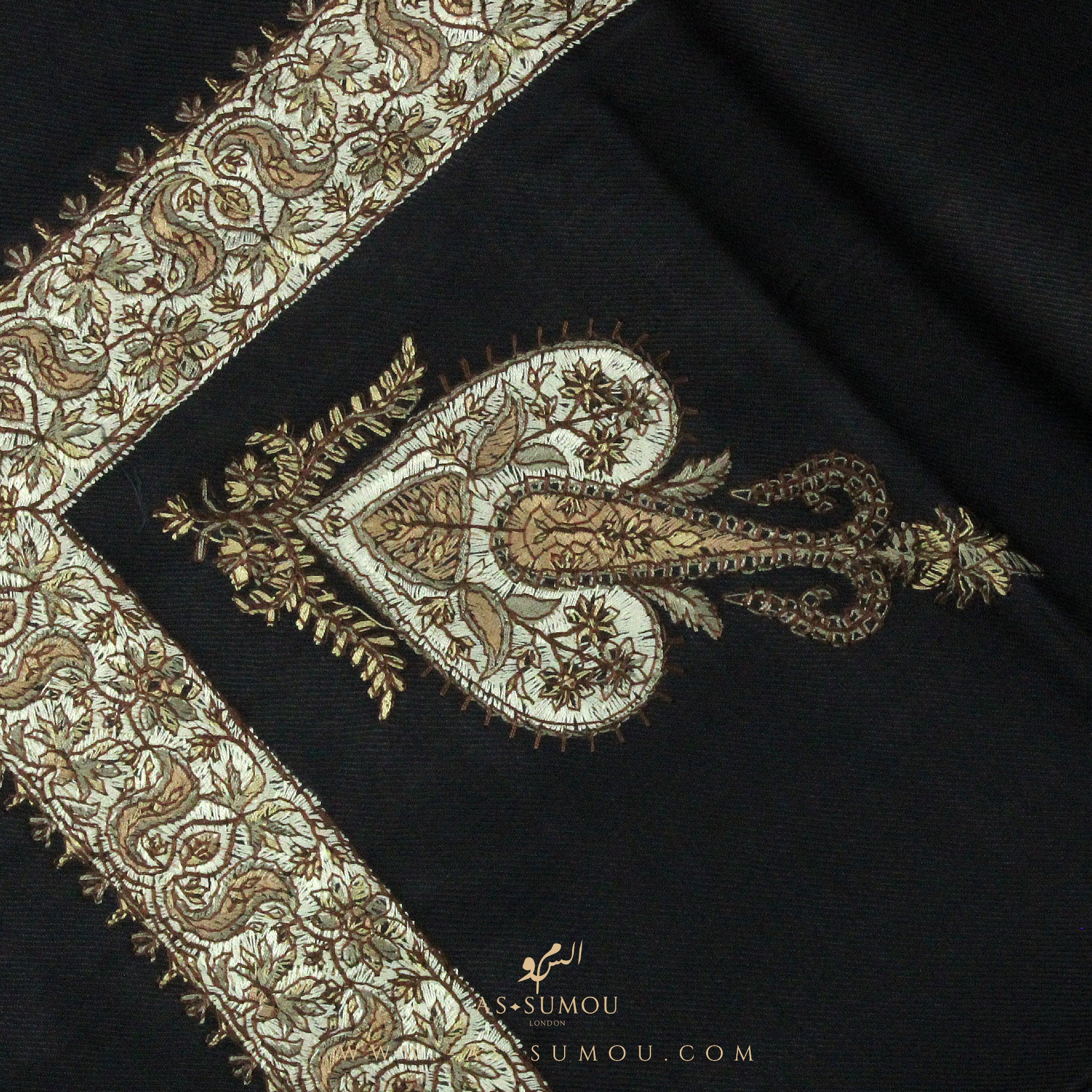 PREMIUM CHARCOAL AUTHENTIC YEMENI SHEMAGH SCARF SE50