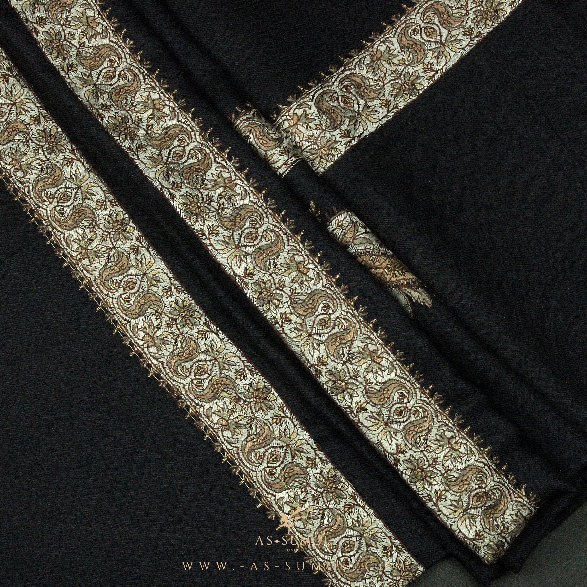 PREMIUM CHARCOAL AUTHENTIC YEMENI SHEMAGH SCARF SE50