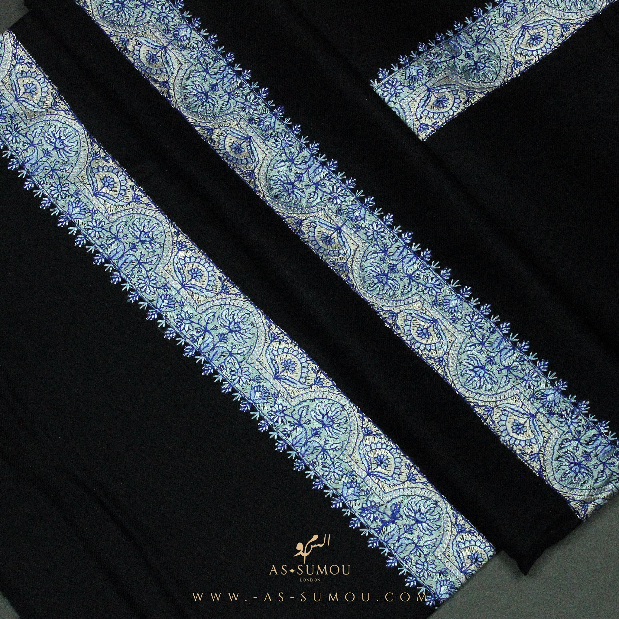 PREMIUM BLACK AUTHENTIC YEMENI SHEMAGH SCARF BL8