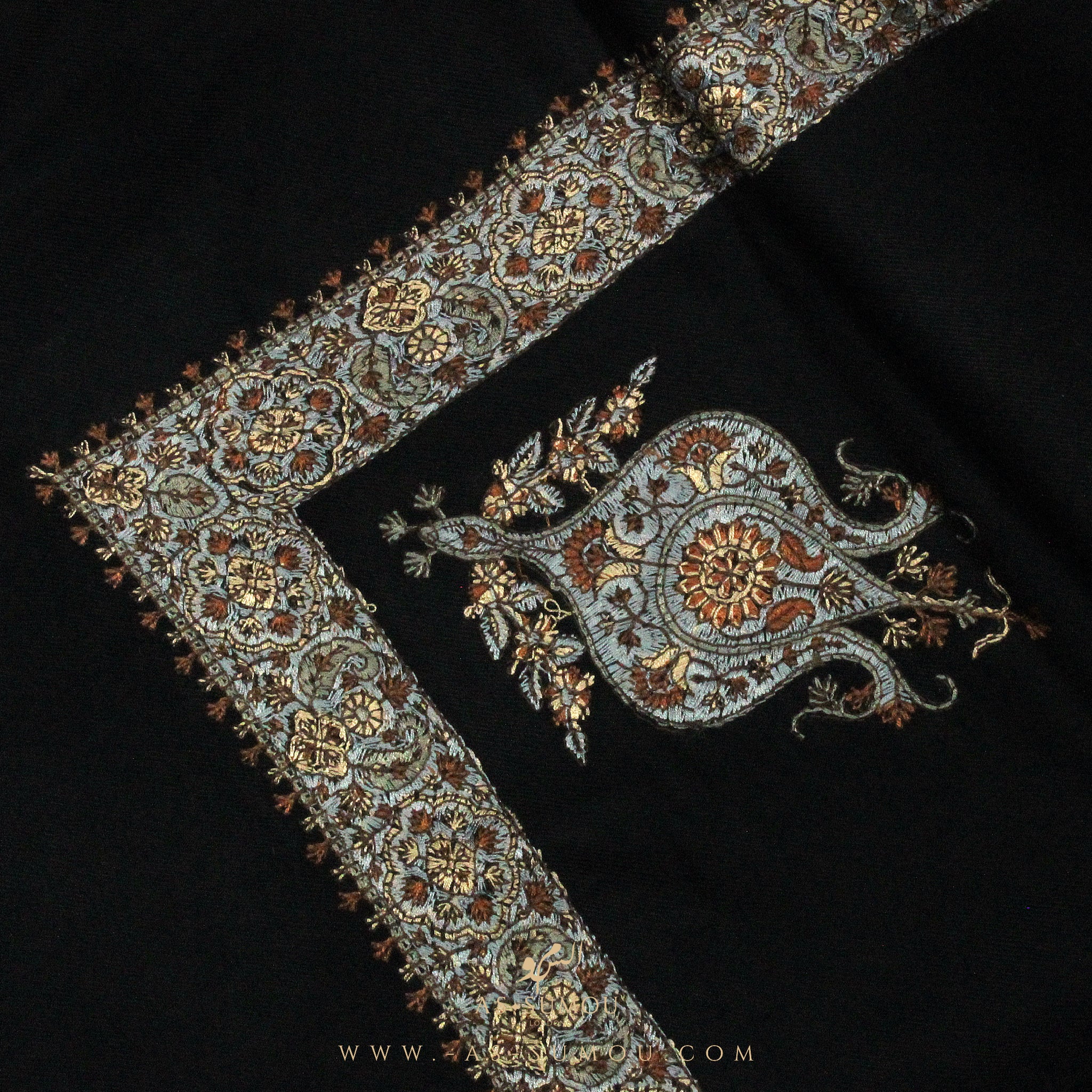 PREMIUM BLACK AUTHENTIC YEMENI SHEMAGH SCARF BL6