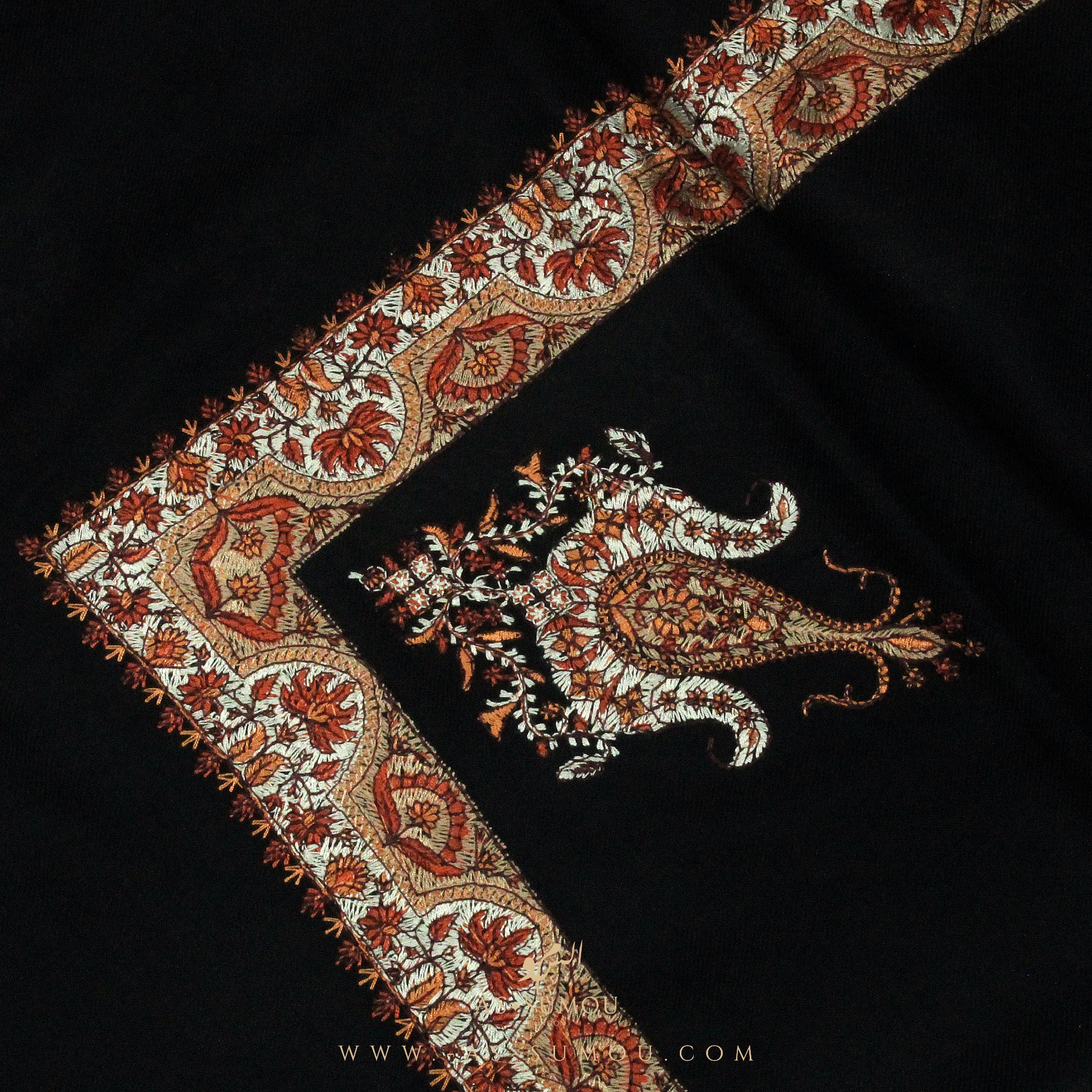 PREMIUM BLACK AUTHENTIC YEMENI SHEMAGH SCARF BL7