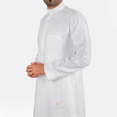 PREMIUM WHITE SAUDI EMBROIDERED THOBE TH2