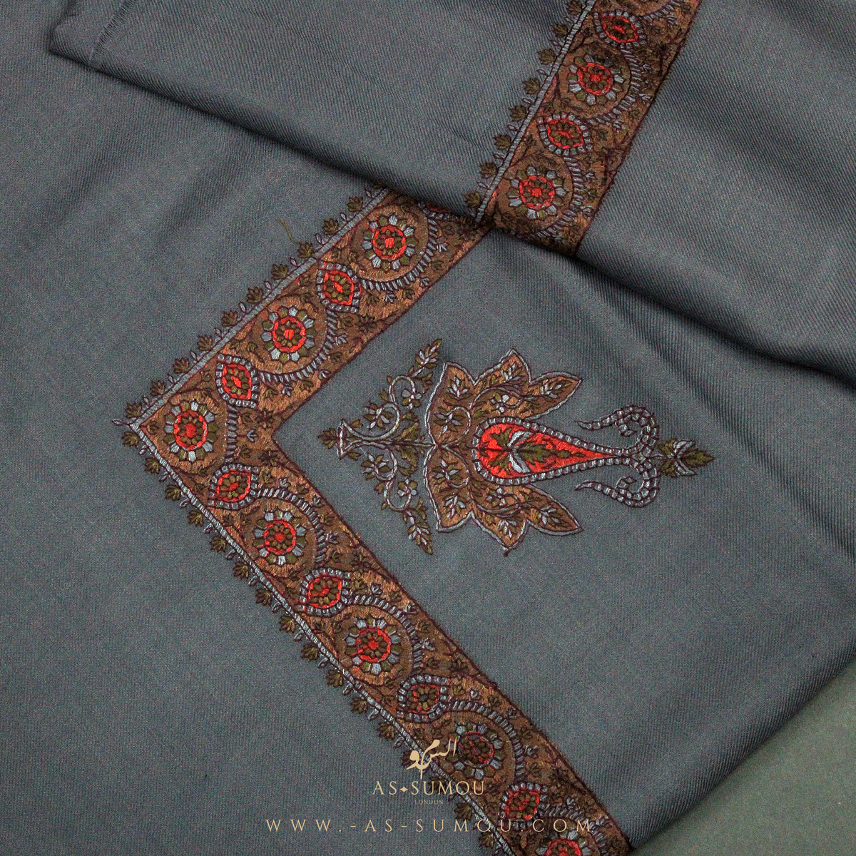 PREMIUM GREY AUTHENTIC YEMENI SHEMAGH SCARF SE64