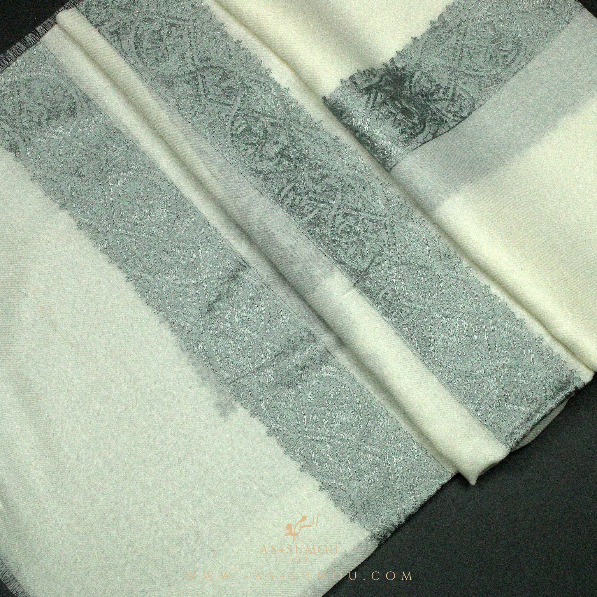 PREMIUM WHITE AUTHENTIC YEMENI SHEMAGH SCARF WH36