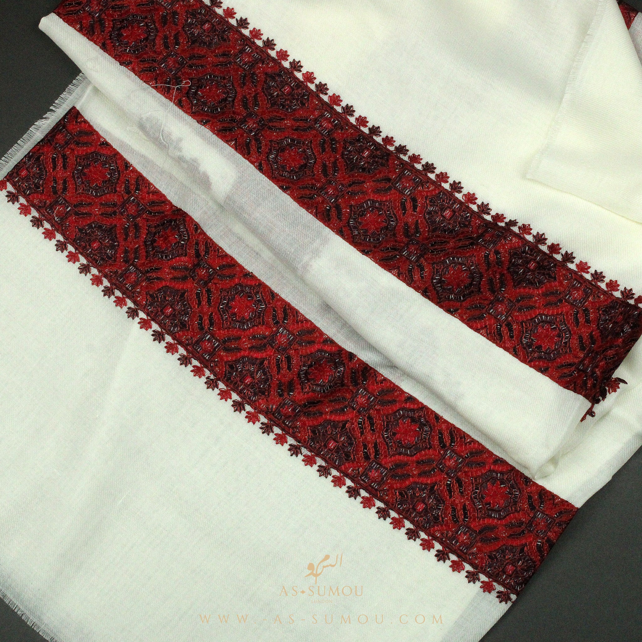 PREMIUM WHITE AUTHENTIC YEMENI SHEMAGH SCARF WH53