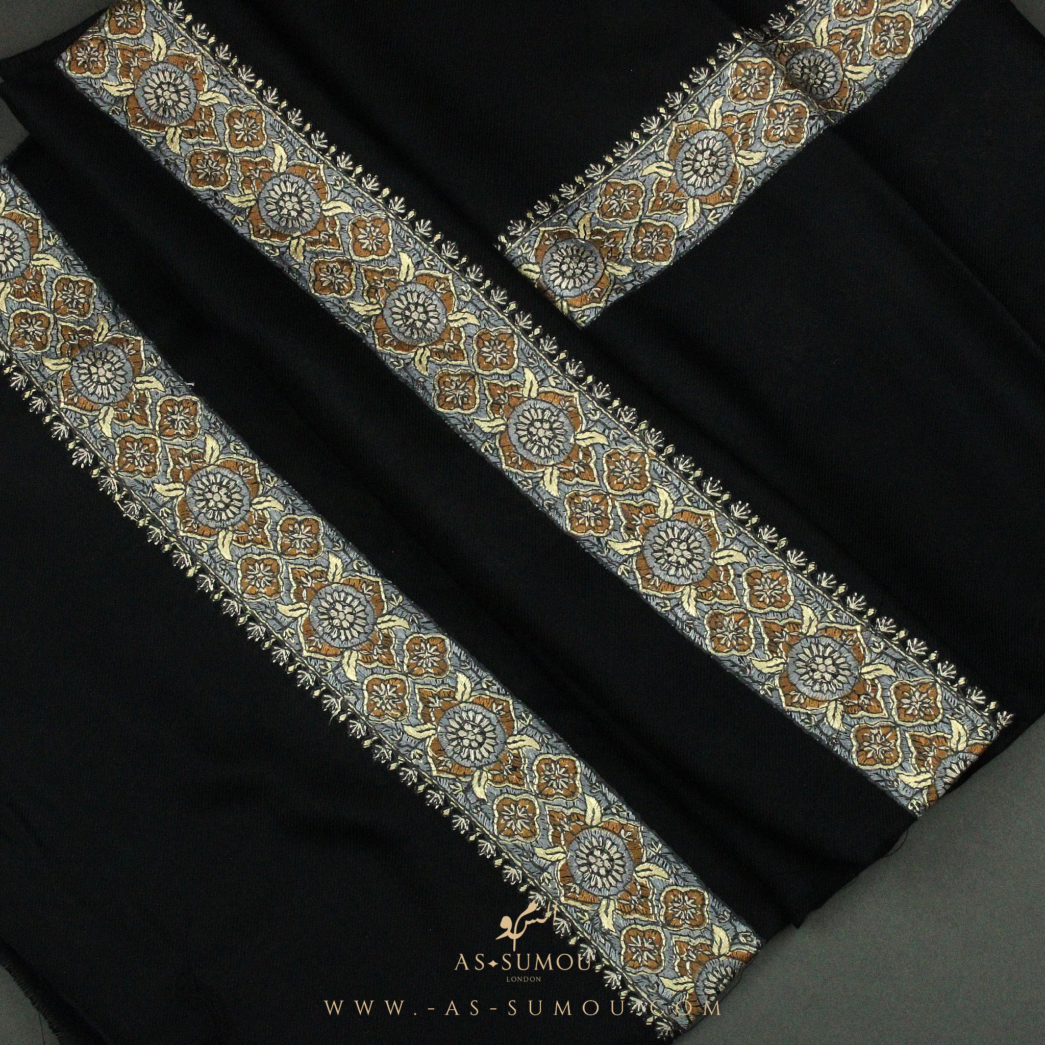 PREMIUM BLACK AUTHENTIC YEMENI SHEMAGH SCARF BL30