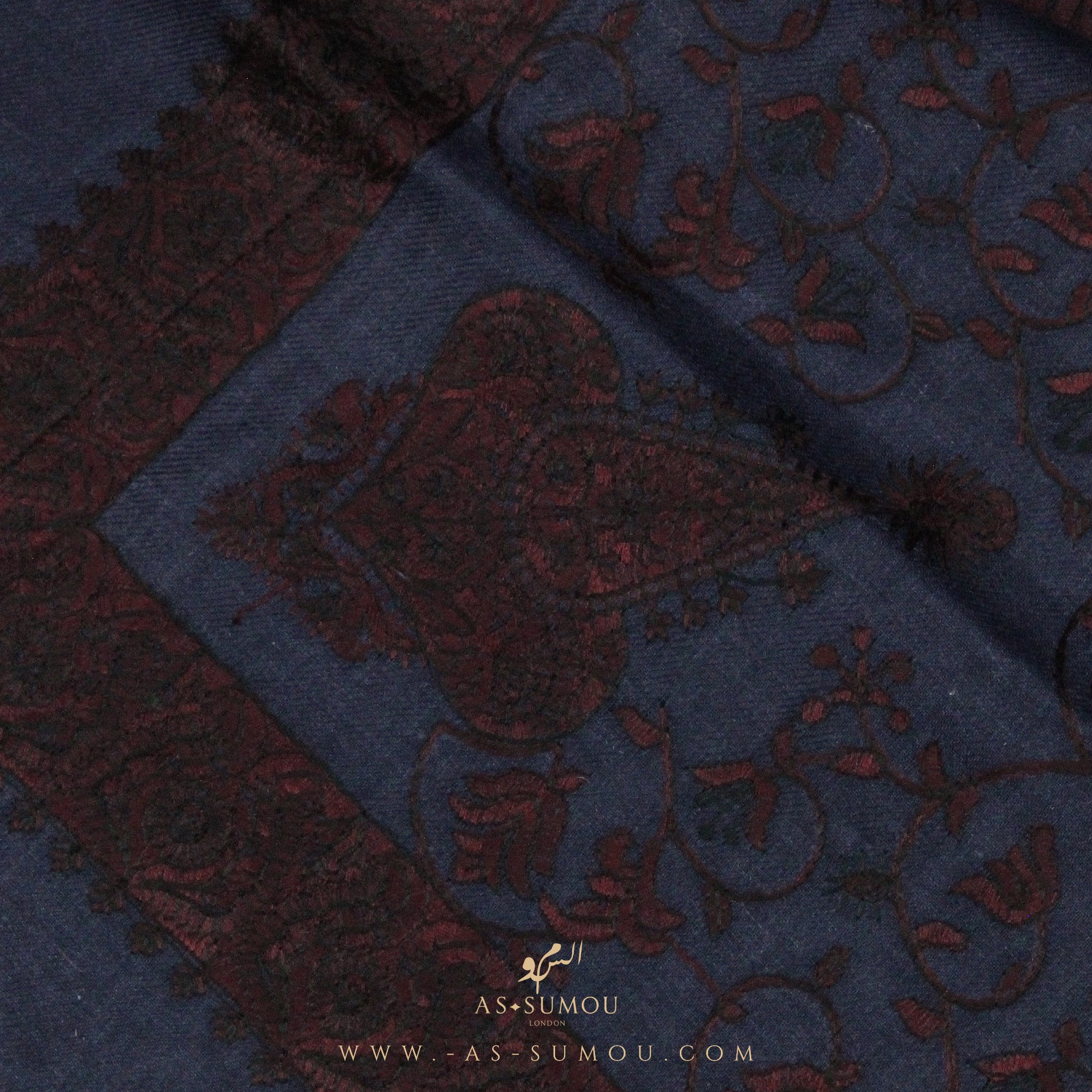 PREMIUM NAVY BLUE AUTHENTIC HIJAZI SHEMAGH SCARF HJ15