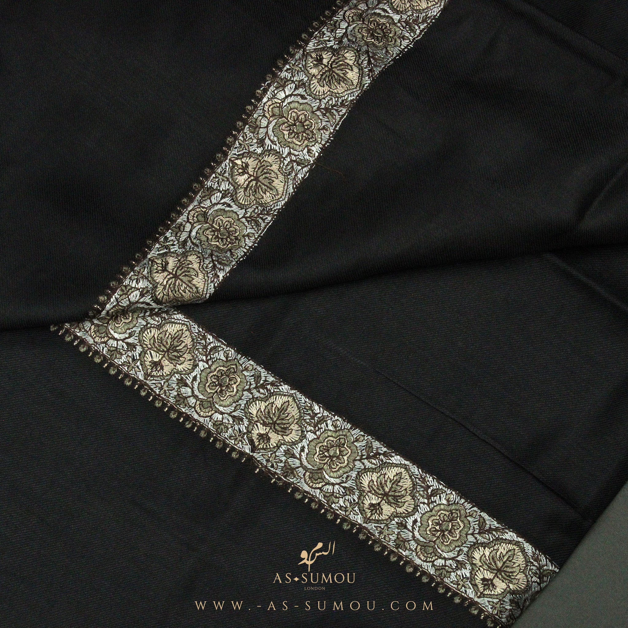 PREMIUM CHARCOAL AUTHENTIC YEMENI SHEMAGH SCARF SE41