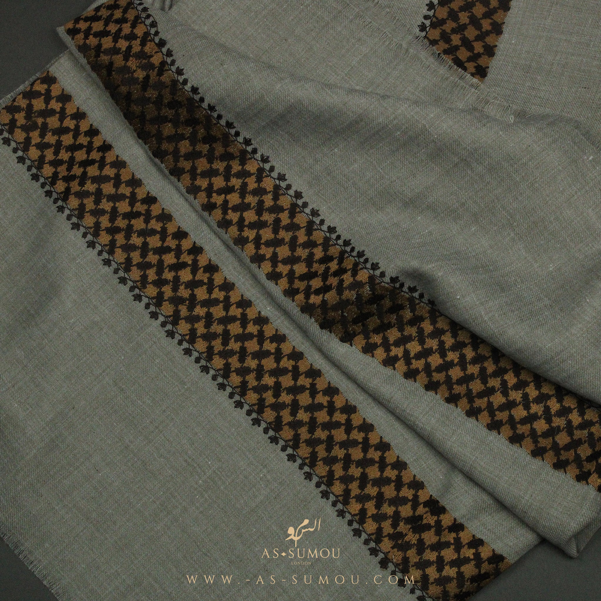 PREMIUM GREY KEFFIYEH INSPIRED SHEMAGH SCARF VW20