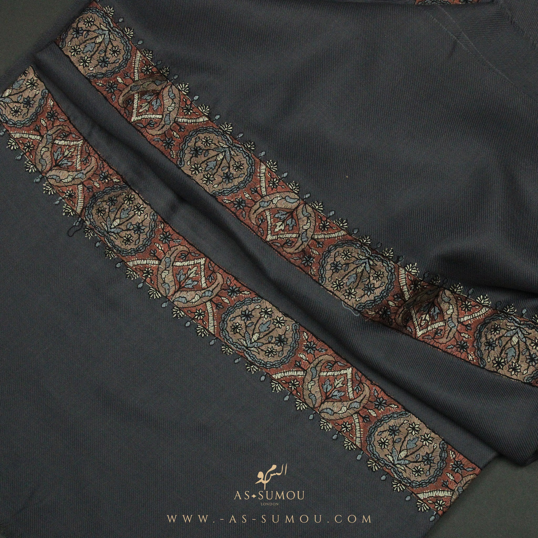 PREMIUM GREY AUTHENTIC YEMENI SHEMAGH SCARF SE69