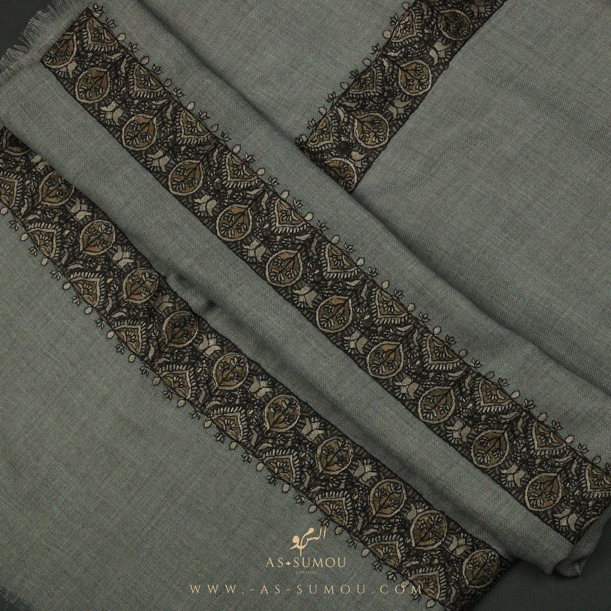 PREMIUM GREY AUTHENTIC YEMENI SHEMAGH SCARF SE33