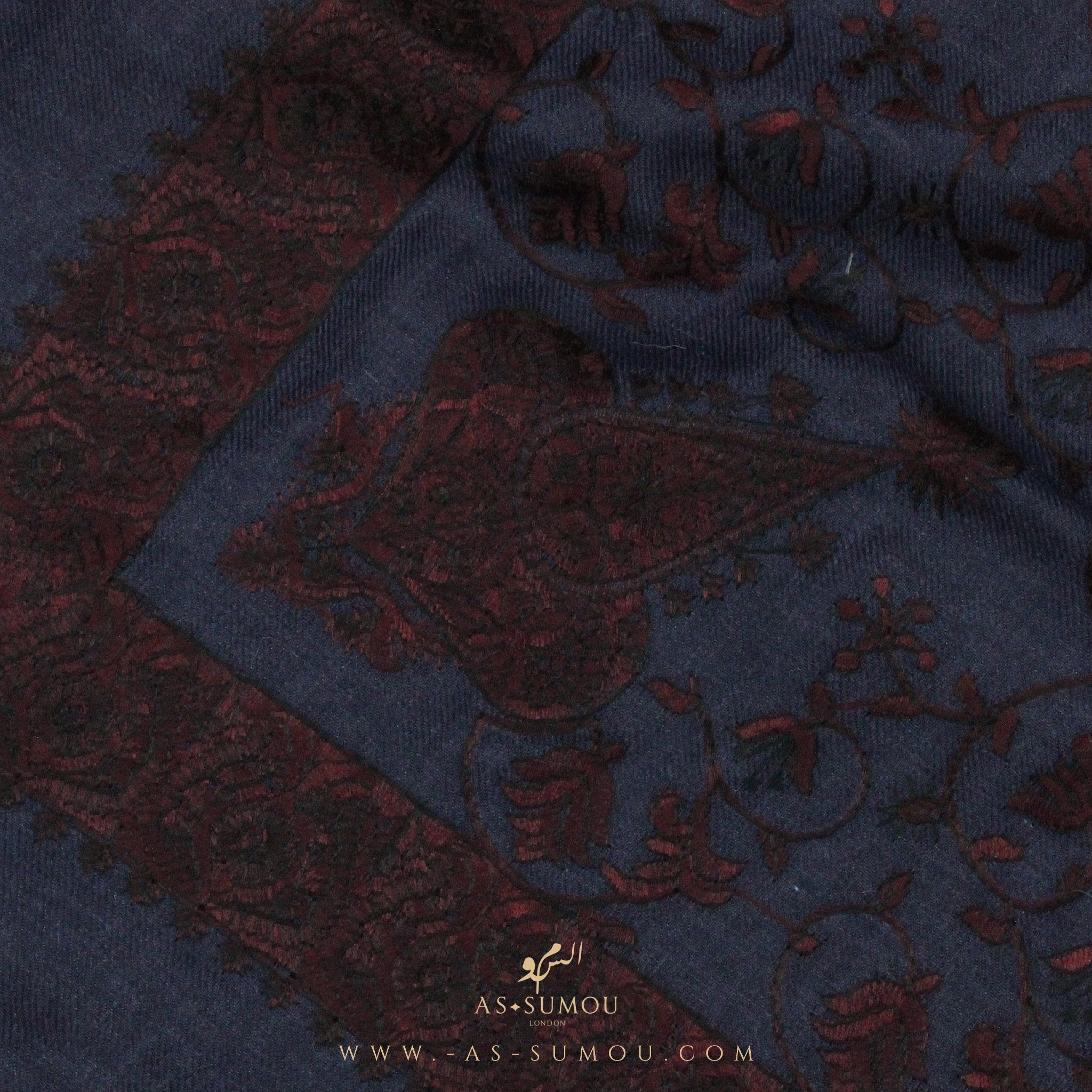 PREMIUM NAVY BLUE AUTHENTIC HIJAZI SHEMAGH SCARF HJ17