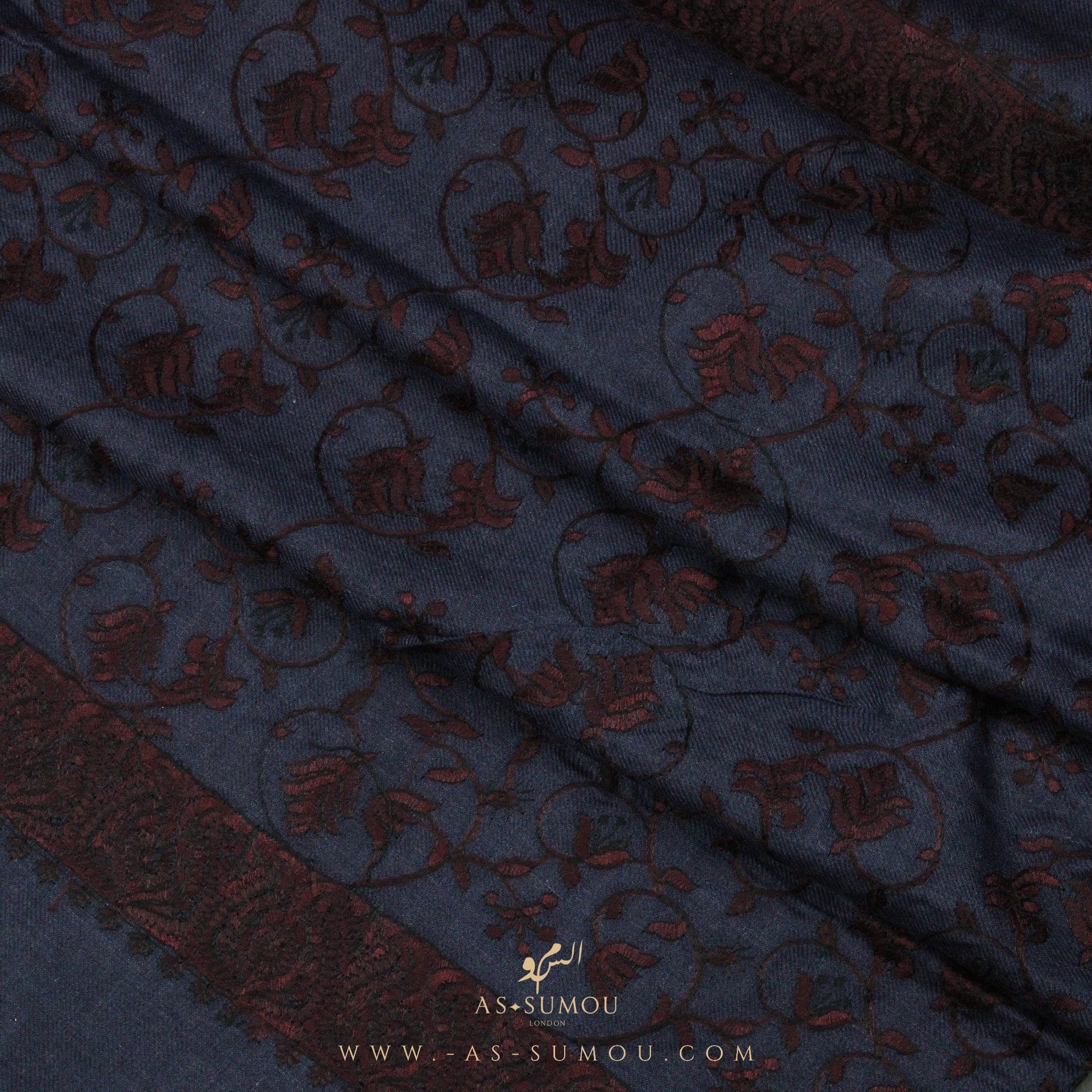 PREMIUM NAVY BLUE AUTHENTIC HIJAZI SHEMAGH SCARF HJ17