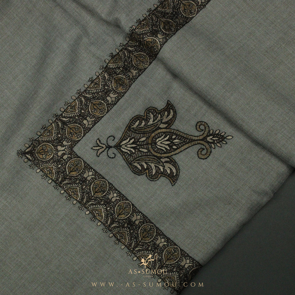 PREMIUM GREY AUTHENTIC YEMENI SHEMAGH SCARF SE33